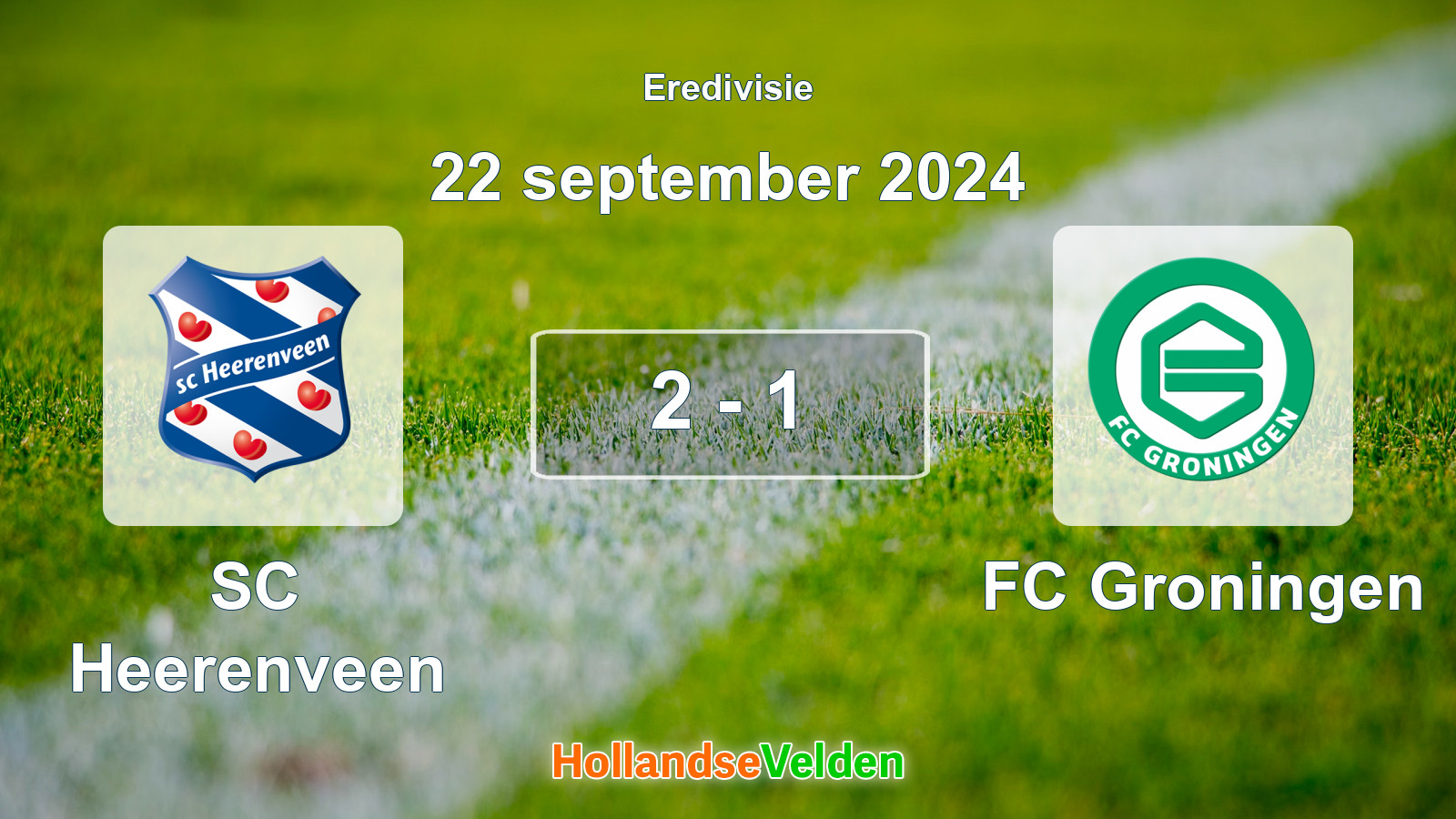 Gespeelde wedstrijd: SC Heerenveen - FC Groningen 2 - 1 (22 september 2024)