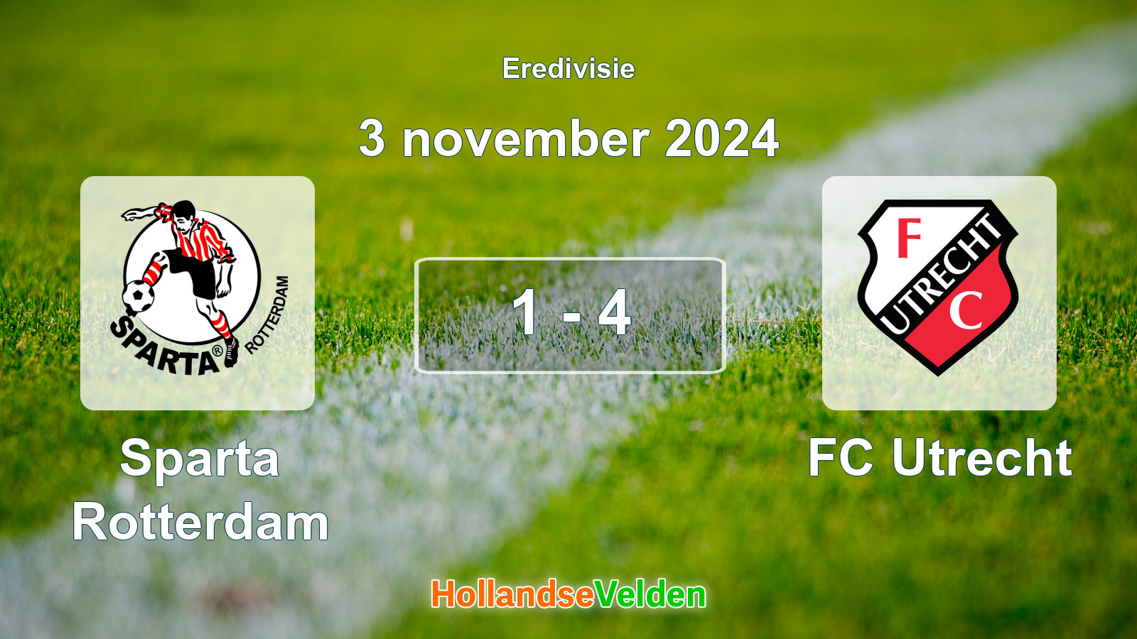 Gespeelde wedstrijd: Sparta Rotterdam - FC Utrecht 1 - 4 (3 november 2024)
