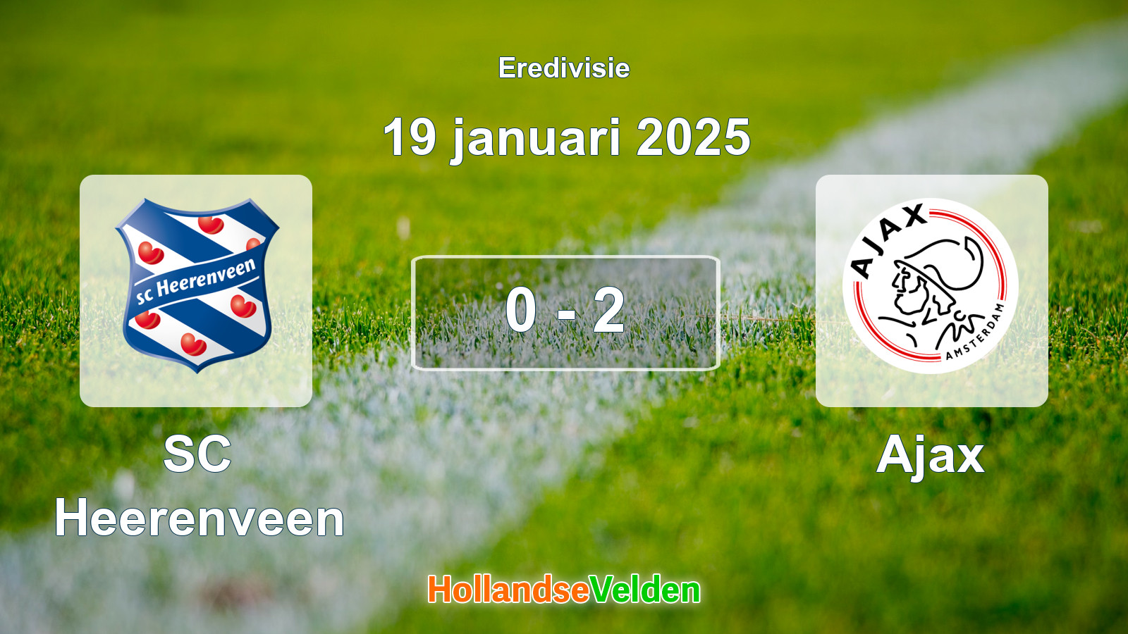Gespeelde wedstrijd: SC Heerenveen - Ajax 0 - 2 (19 januari 2025)