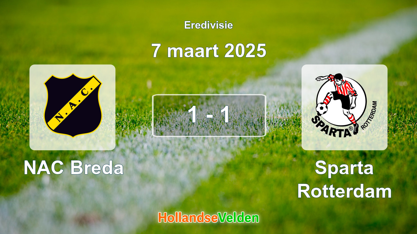 Gespeelde wedstrijd: NAC Breda - Sparta Rotterdam 1 - 1 (7 maart 2025)