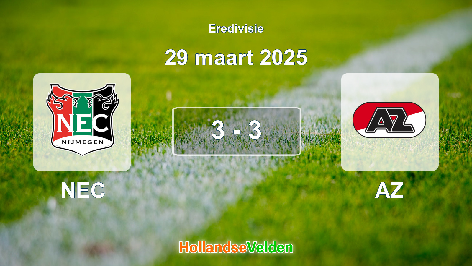 Gespeelde wedstrijd: NEC - AZ 3 - 3 (29 maart 2025)