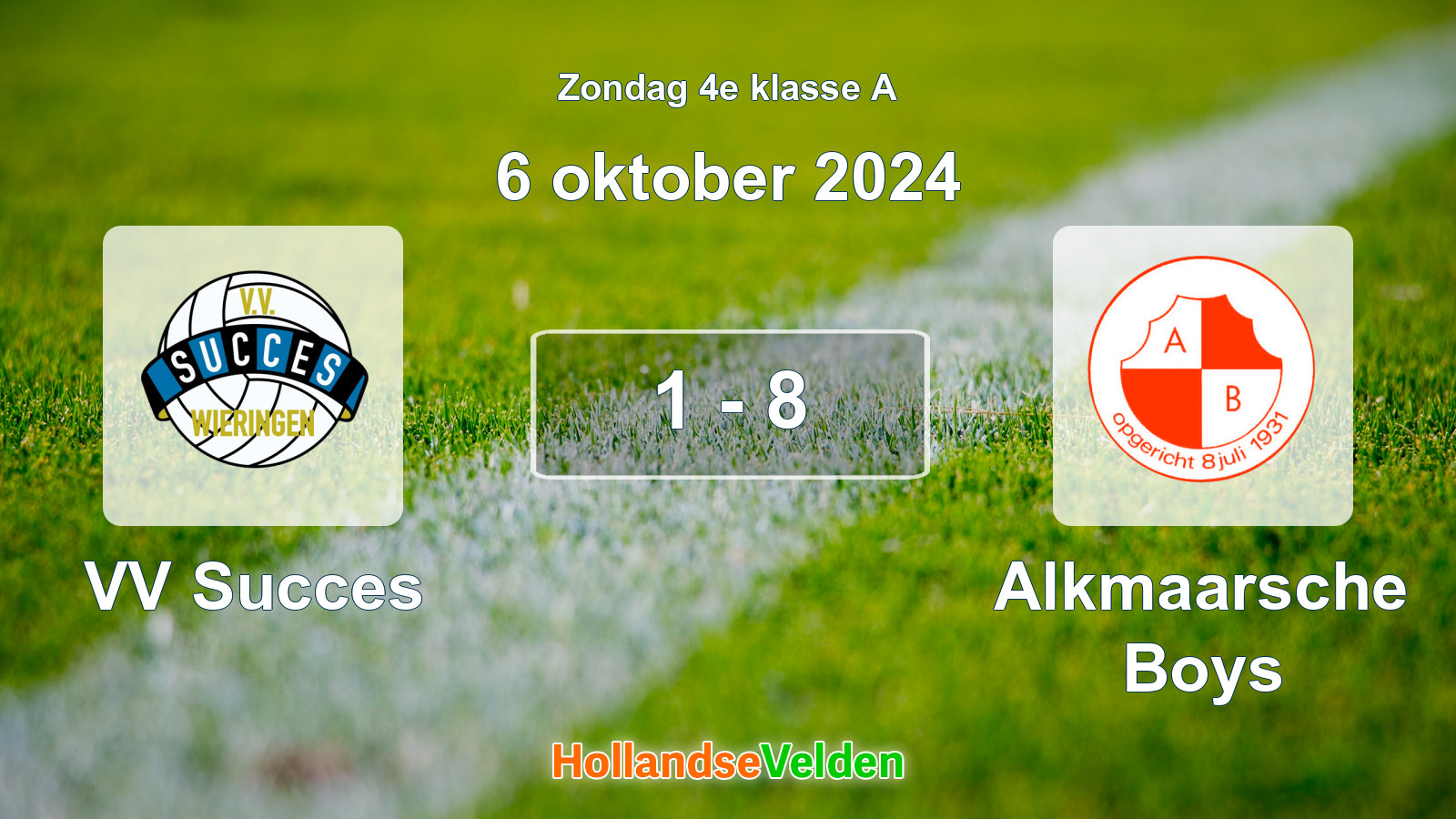 Gespeelde wedstrijd: VV Succes - Alkmaarsche Boys 1 - 8 (6 oktober 2024)