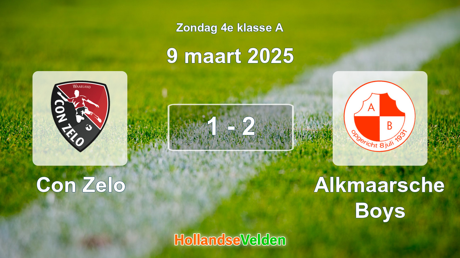Gespeelde wedstrijd: Con Zelo - Alkmaarsche Boys 1 - 2 (9 maart 2025)