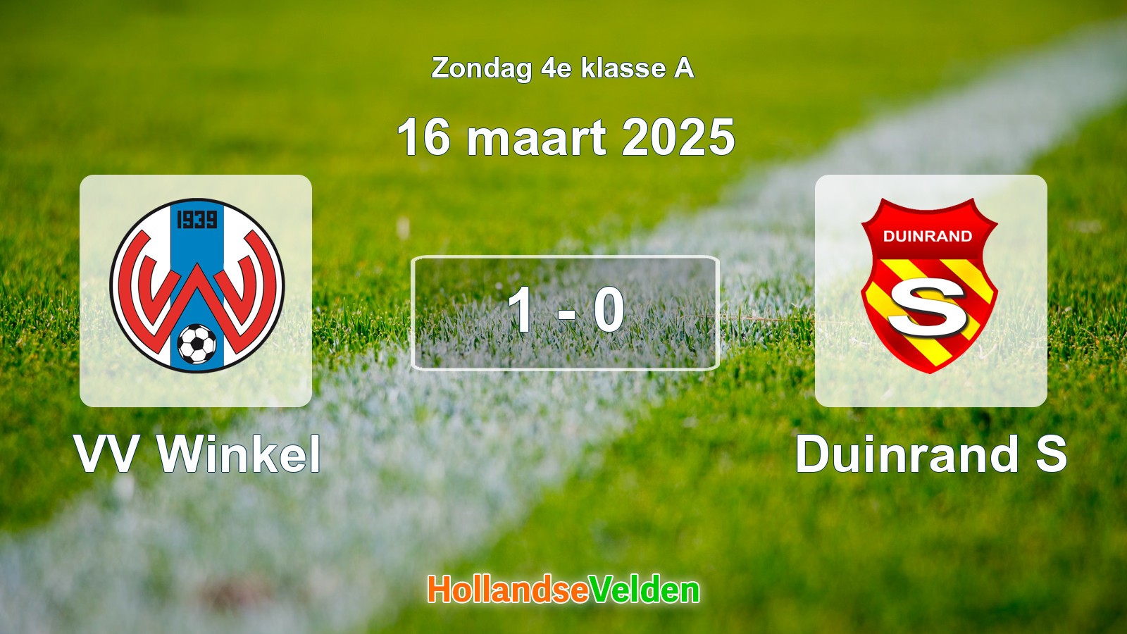 Gespeelde wedstrijd: VV Winkel - Duinrand S 1 - 0 (16 maart 2025)