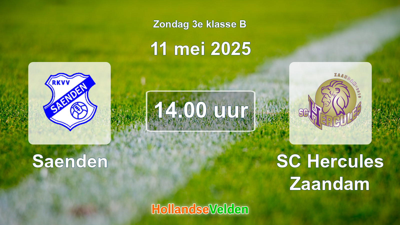 Geplande wedstrijd: Saenden - SC Hercules Zaandam (11 mei 2025)