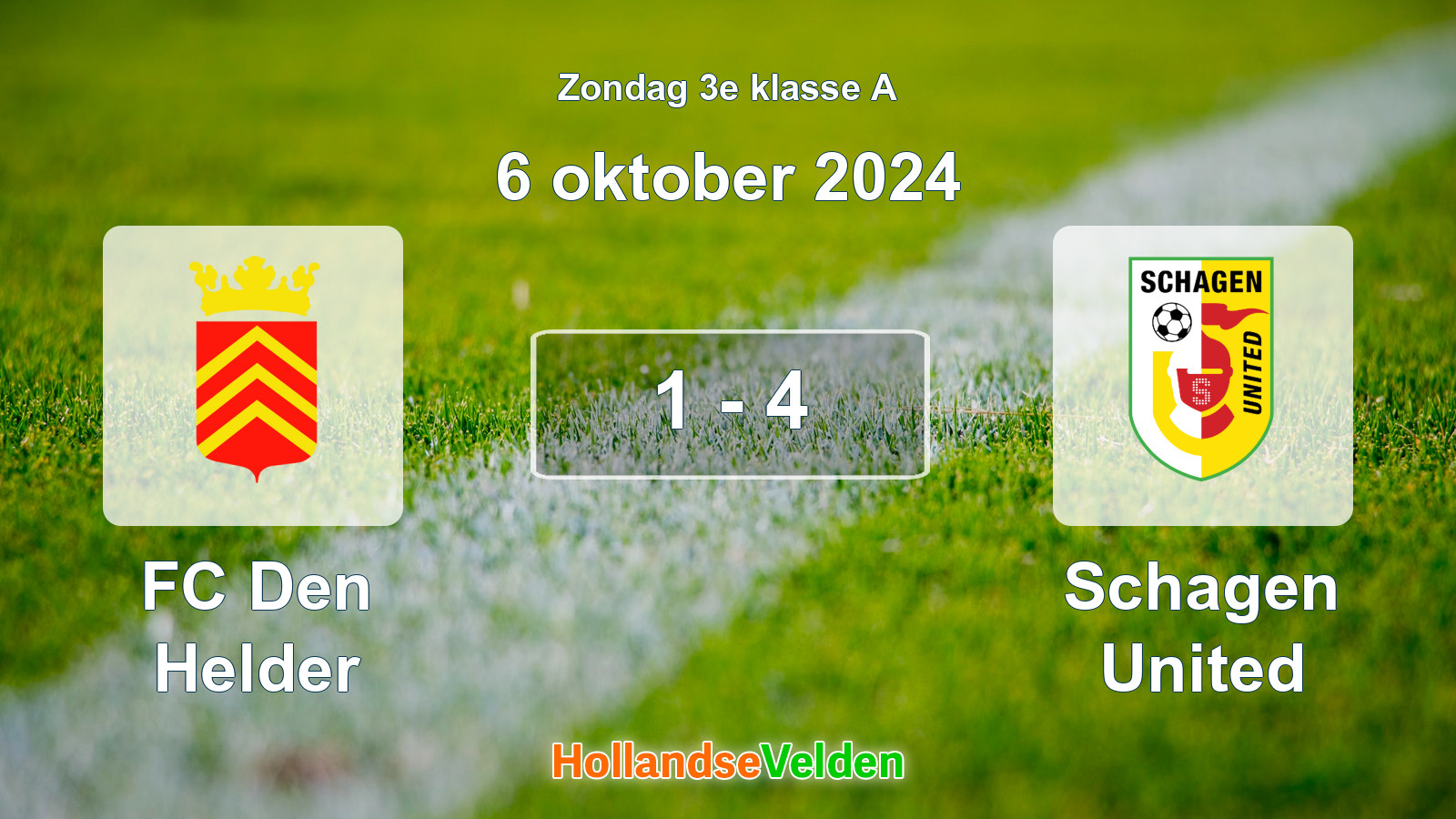 Gespeelde wedstrijd: FC Den Helder - Schagen United 1 - 4 (6 oktober 2024)