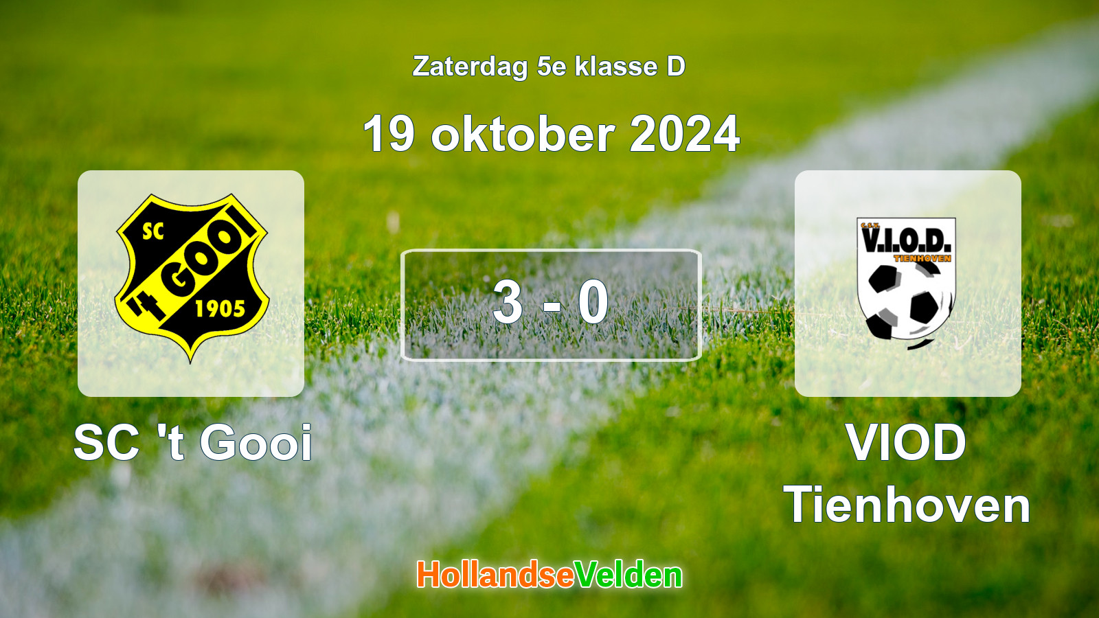 Gespeelde wedstrijd: SC 't Gooi - VIOD Tienhoven 3 - 0 (19 oktober 2024)