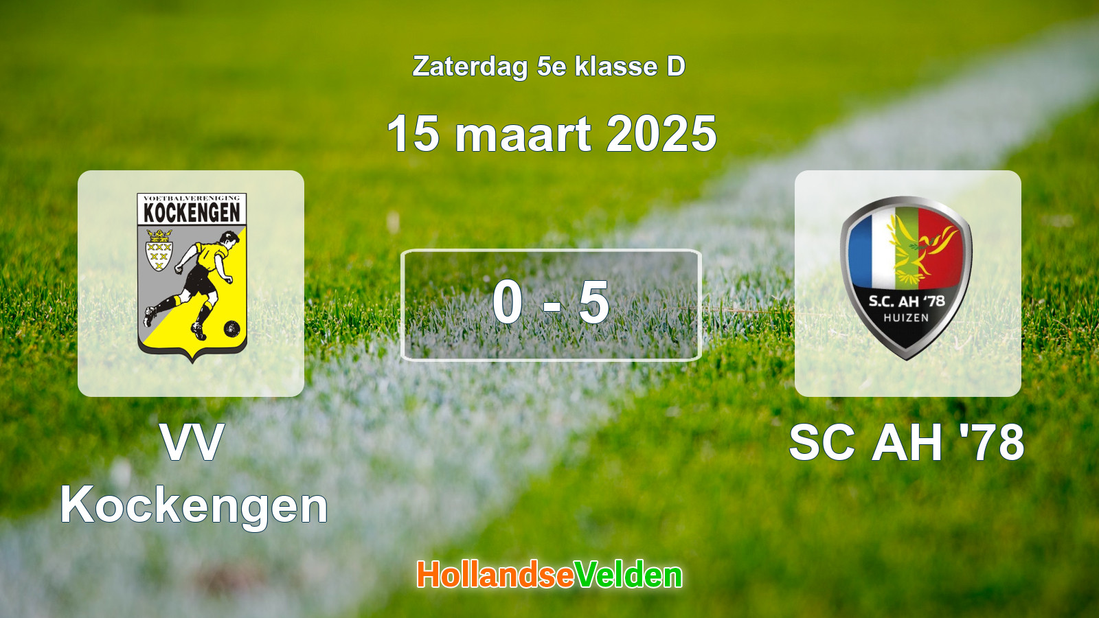 Gespeelde wedstrijd: VV Kockengen - SC AH '78 0 - 5 (15 maart 2025)