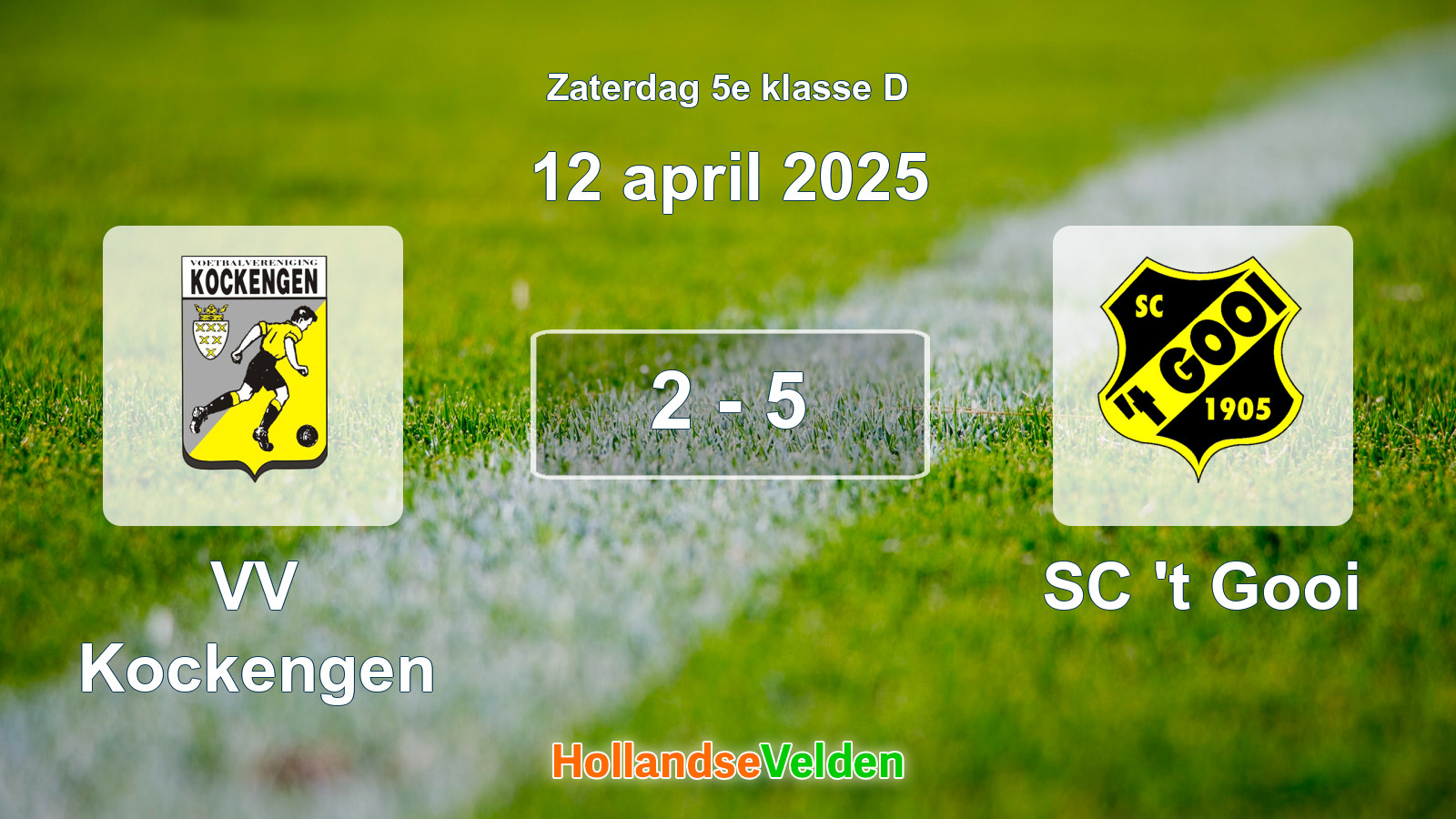 Gespeelde wedstrijd: VV Kockengen - SC 't Gooi 2 - 5 (12 april 2025)