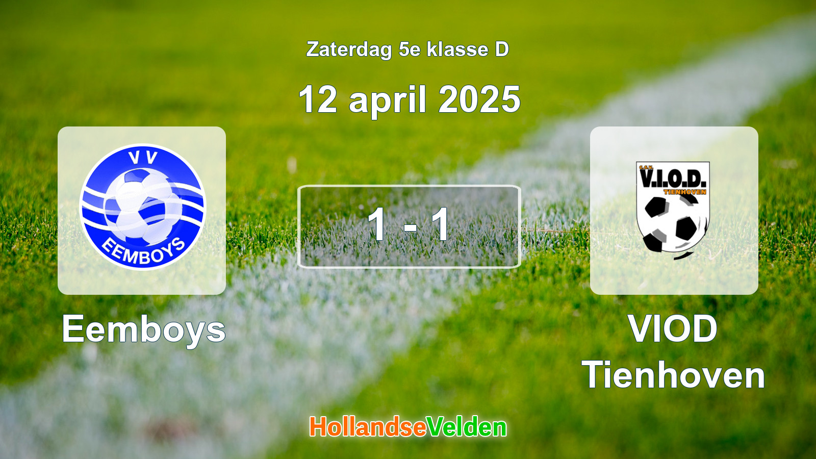 Gespeelde wedstrijd: Eemboys - VIOD Tienhoven 1 - 1 (12 april 2025)