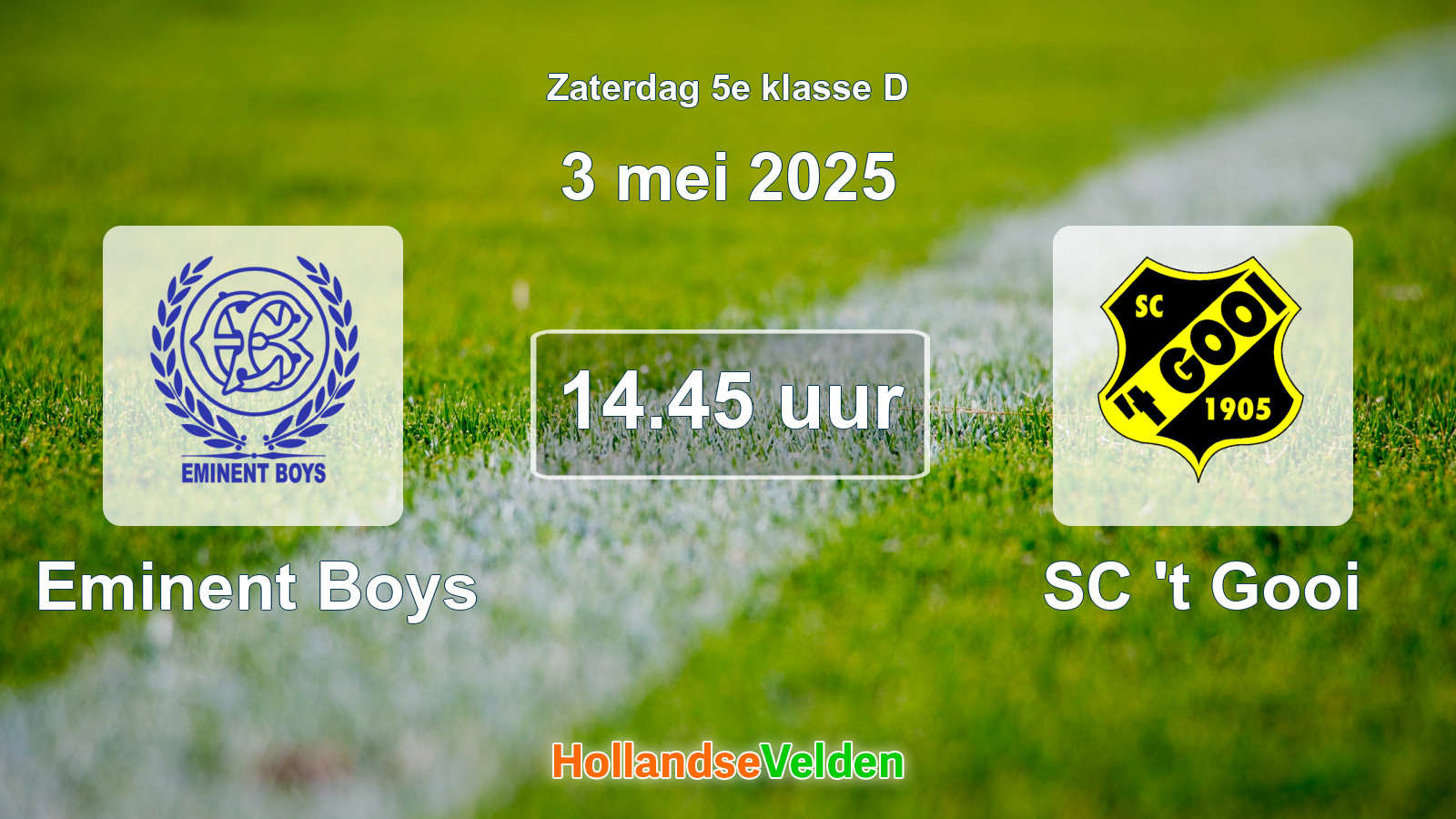 Geplande wedstrijd: Eminent Boys - SC 't Gooi (3 mei 2025)