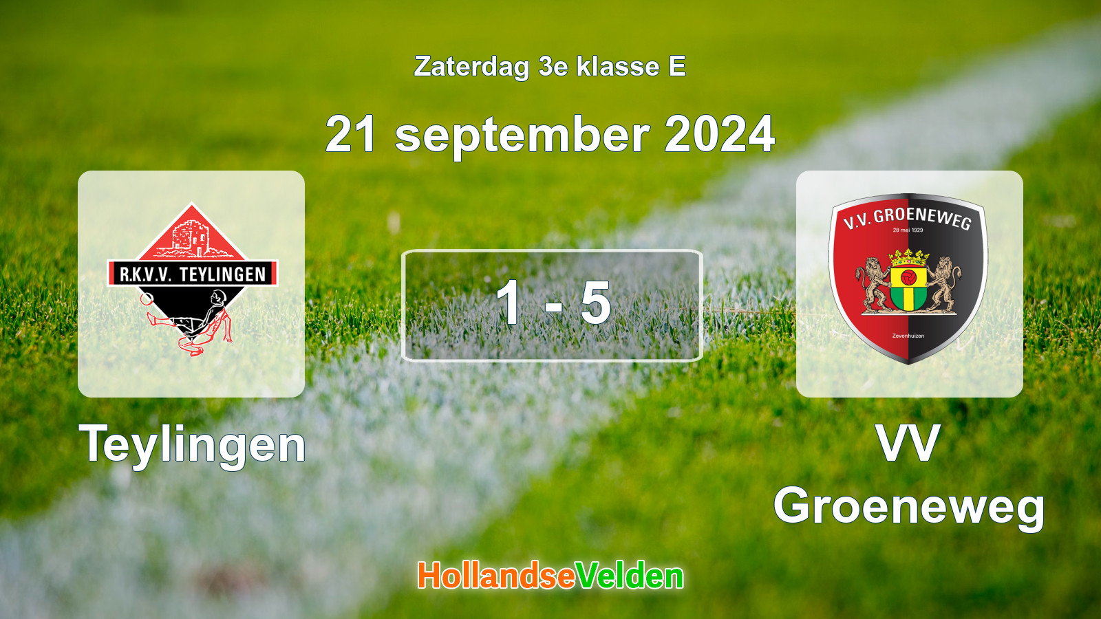 Gespeelde wedstrijd: Teylingen - VV Groeneweg 1 - 5 (21 september 2024)