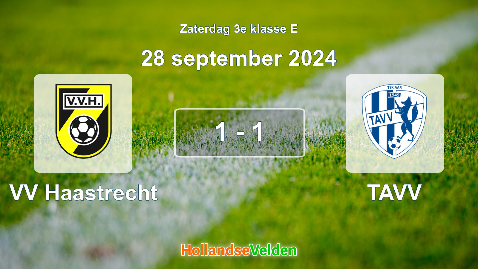 Gespeelde wedstrijd: VV Haastrecht - TAVV 1 - 1 (28 september 2024)