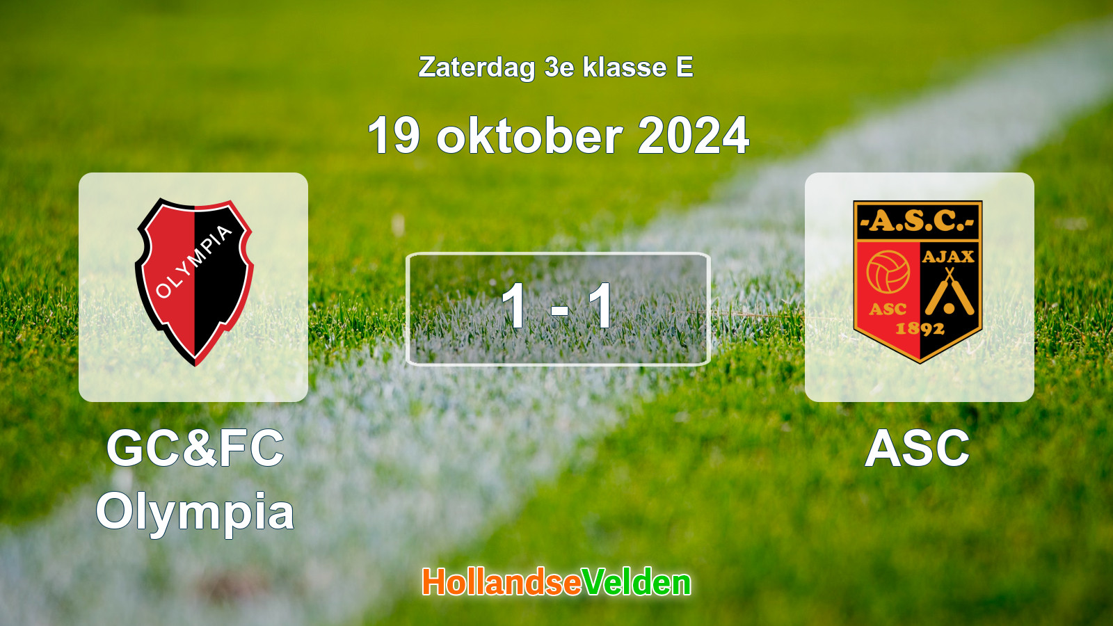 Gespeelde wedstrijd: GC&FC Olympia - ASC 1 - 1 (19 oktober 2024)