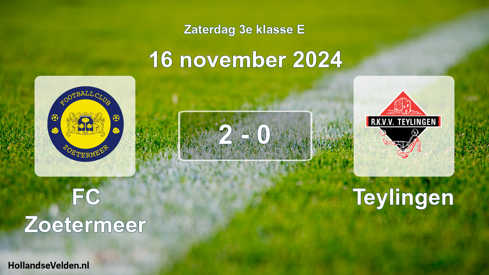 Gespeelde wedstrijd: FC Zoetermeer - Teylingen 2 - 0 (16 november 2024)