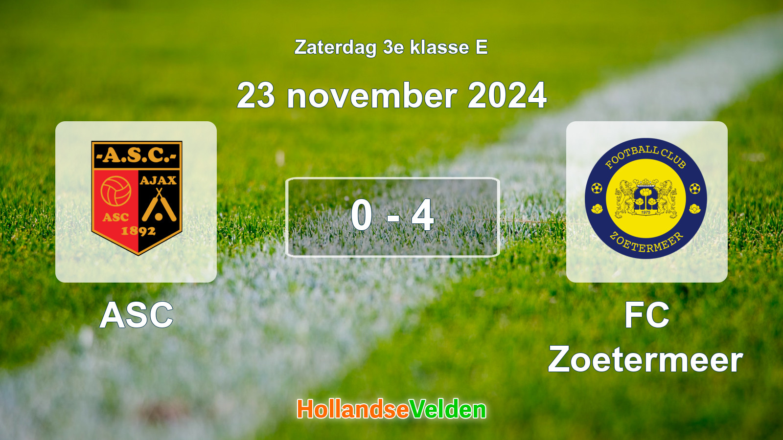 Gespeelde wedstrijd: ASC - FC Zoetermeer 0 - 4 (23 november 2024)
