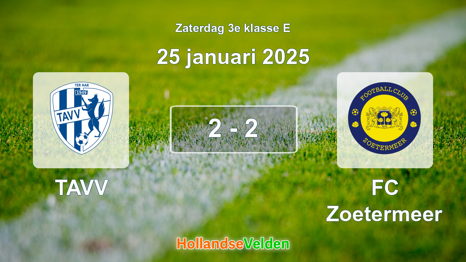 Gespeelde wedstrijd: TAVV - FC Zoetermeer 2 - 2 (25 januari 2025)