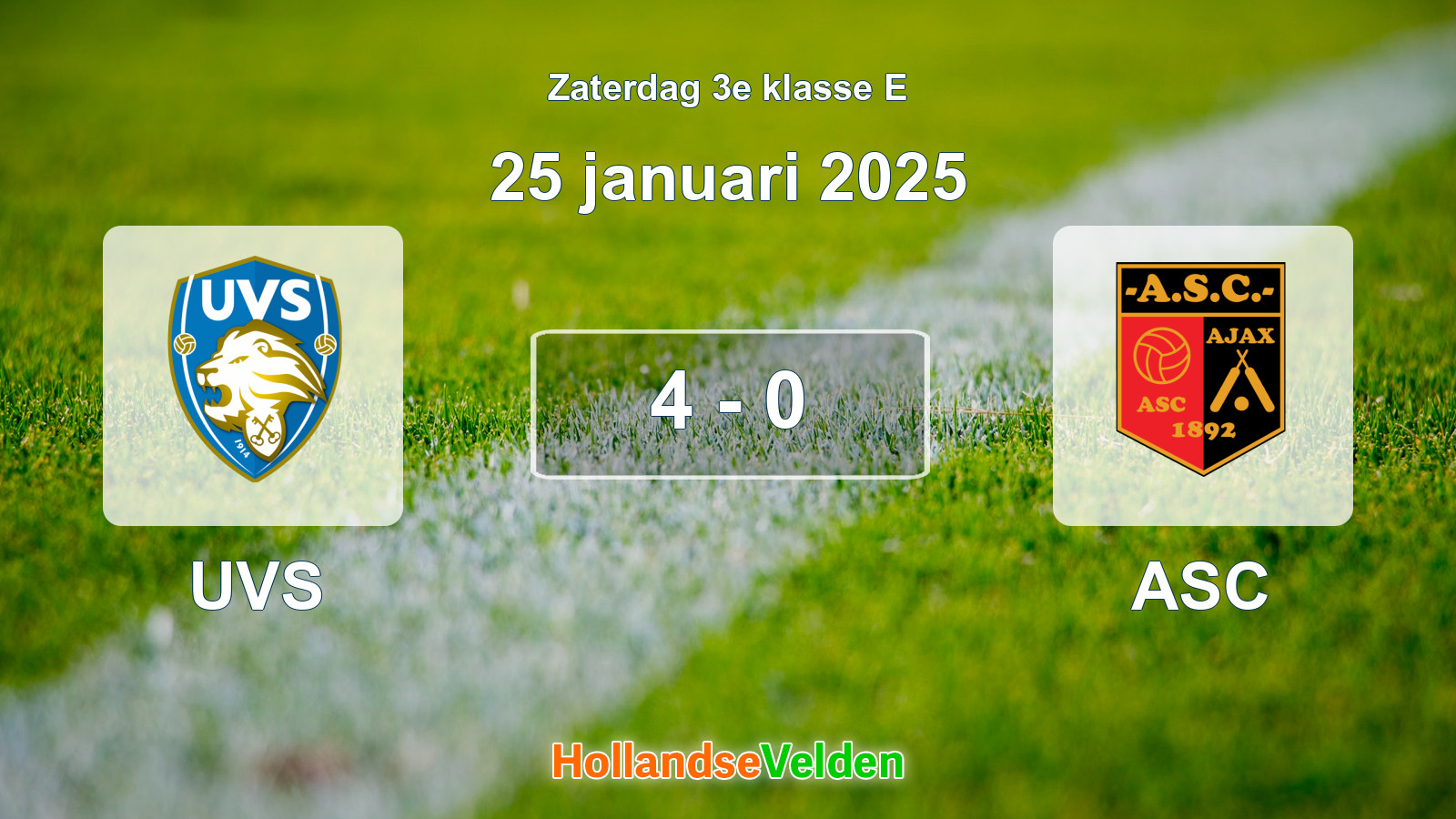 Gespeelde wedstrijd: UVS - ASC 4 - 0 (25 januari 2025)
