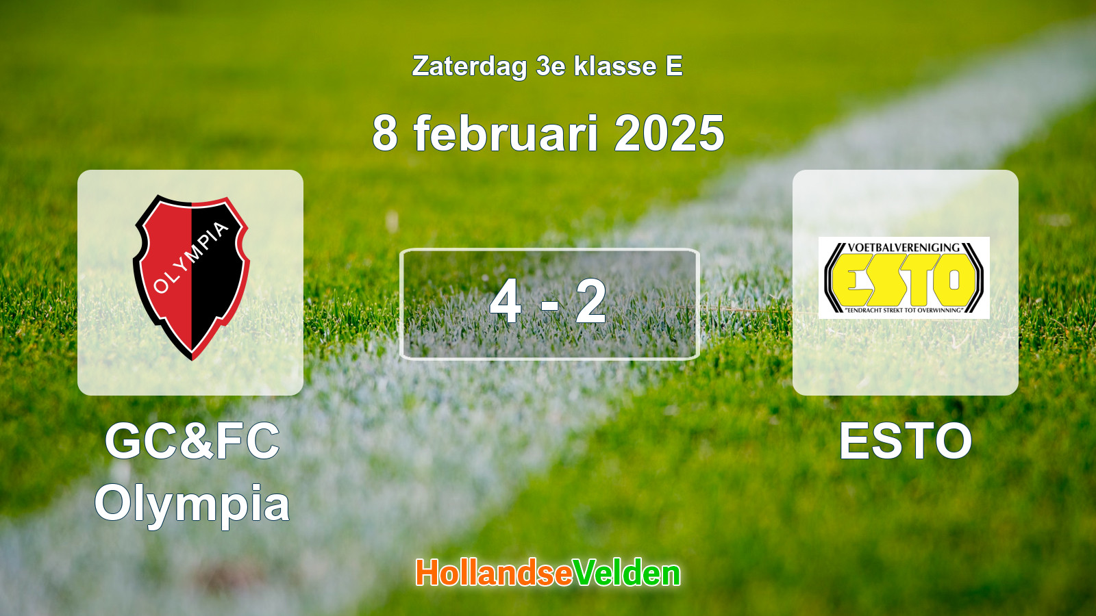 Gespeelde wedstrijd: GC&FC Olympia - ESTO 4 - 2 (8 februari 2025)
