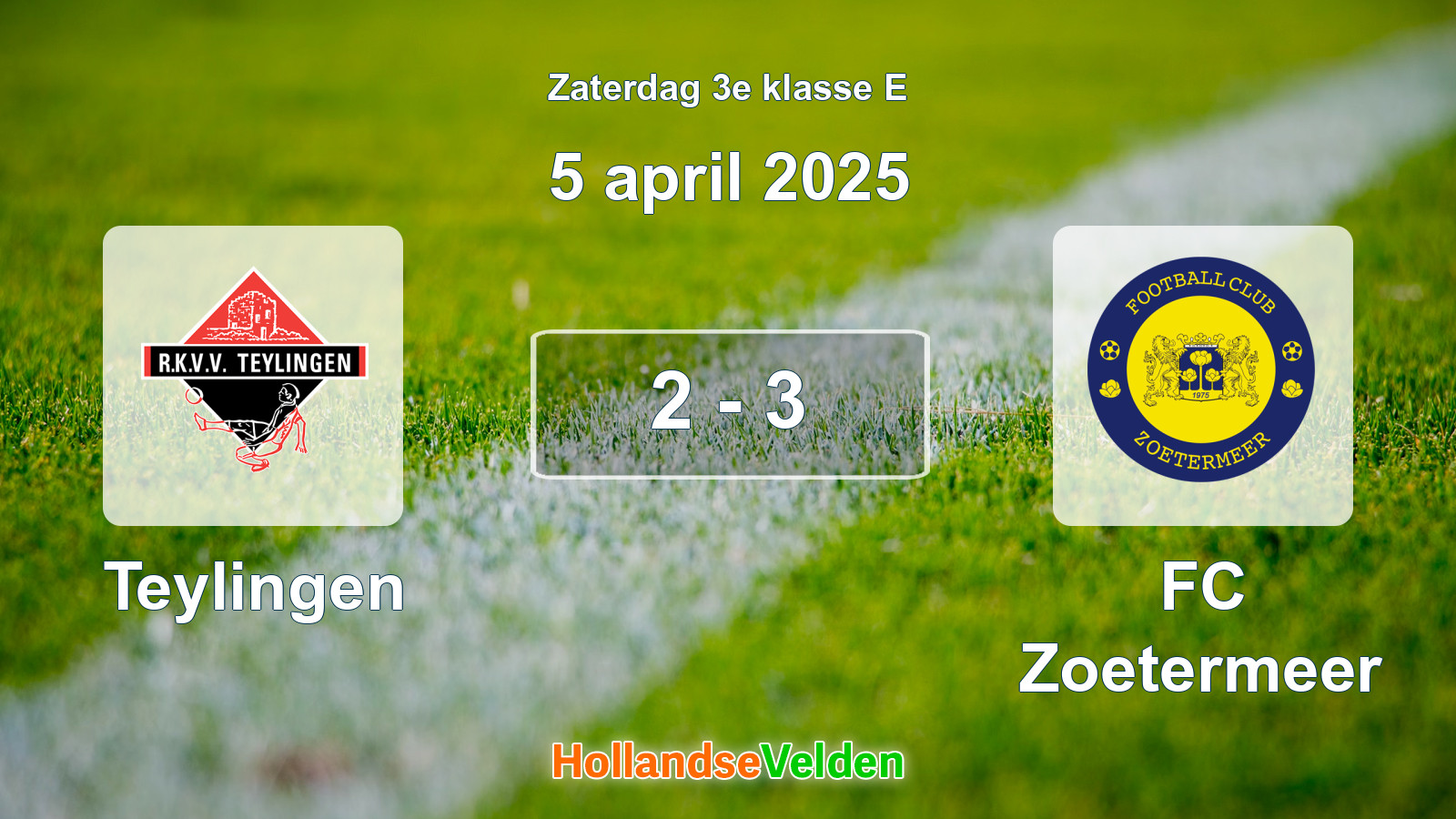 Gespeelde wedstrijd: Teylingen - FC Zoetermeer 2 - 3 (5 april 2025)
