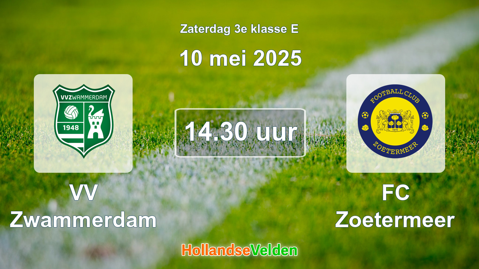 Geplande wedstrijd: VV Zwammerdam - FC Zoetermeer (10 mei 2025)