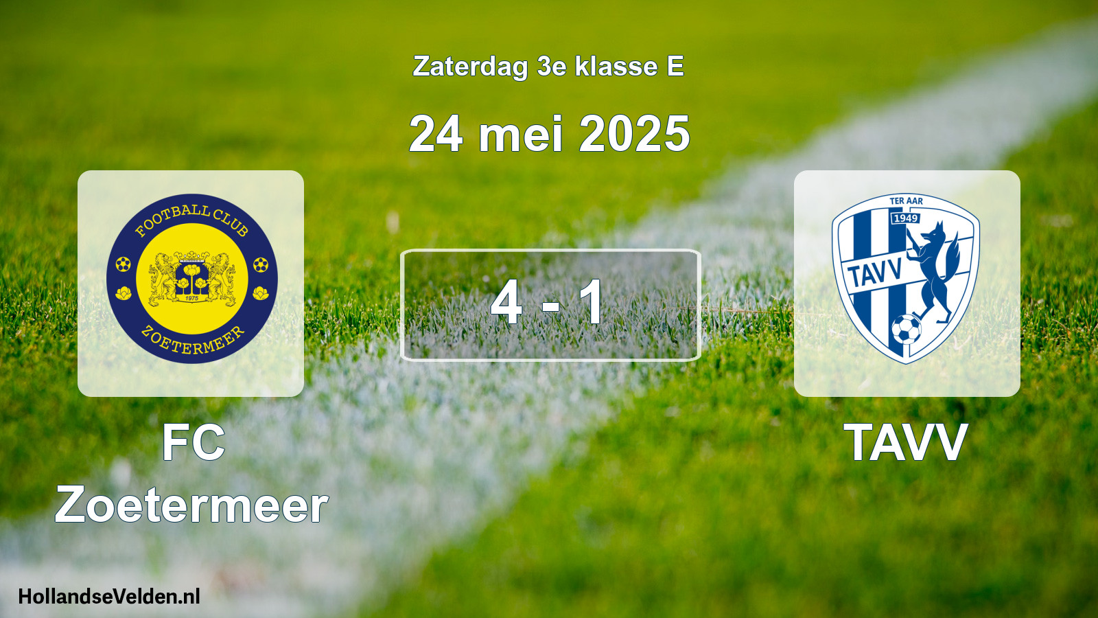 Gespeelde wedstrijd: FC Zoetermeer - TAVV 4 - 1 (24 mei 2025)