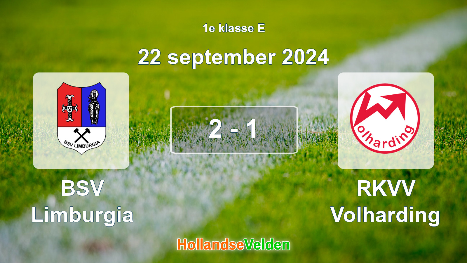 Gespeelde wedstrijd: BSV Limburgia - RKVV Volharding 2 - 1 (22 september 2024)