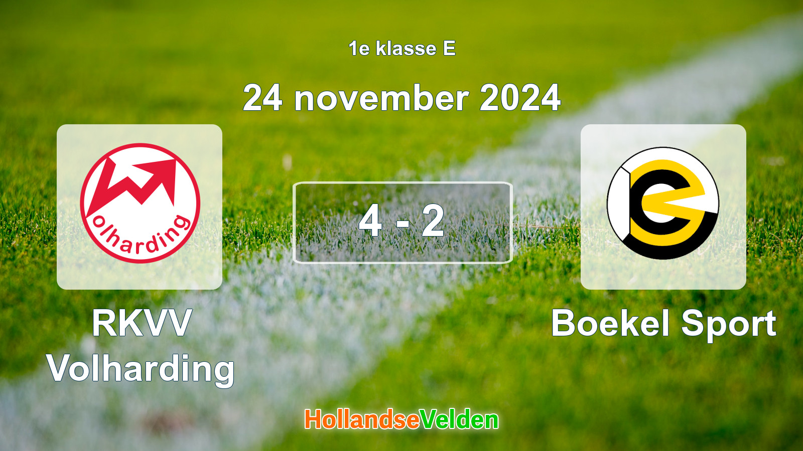 Gespeelde wedstrijd: RKVV Volharding - Boekel Sport 4 - 2 (24 november 2024)