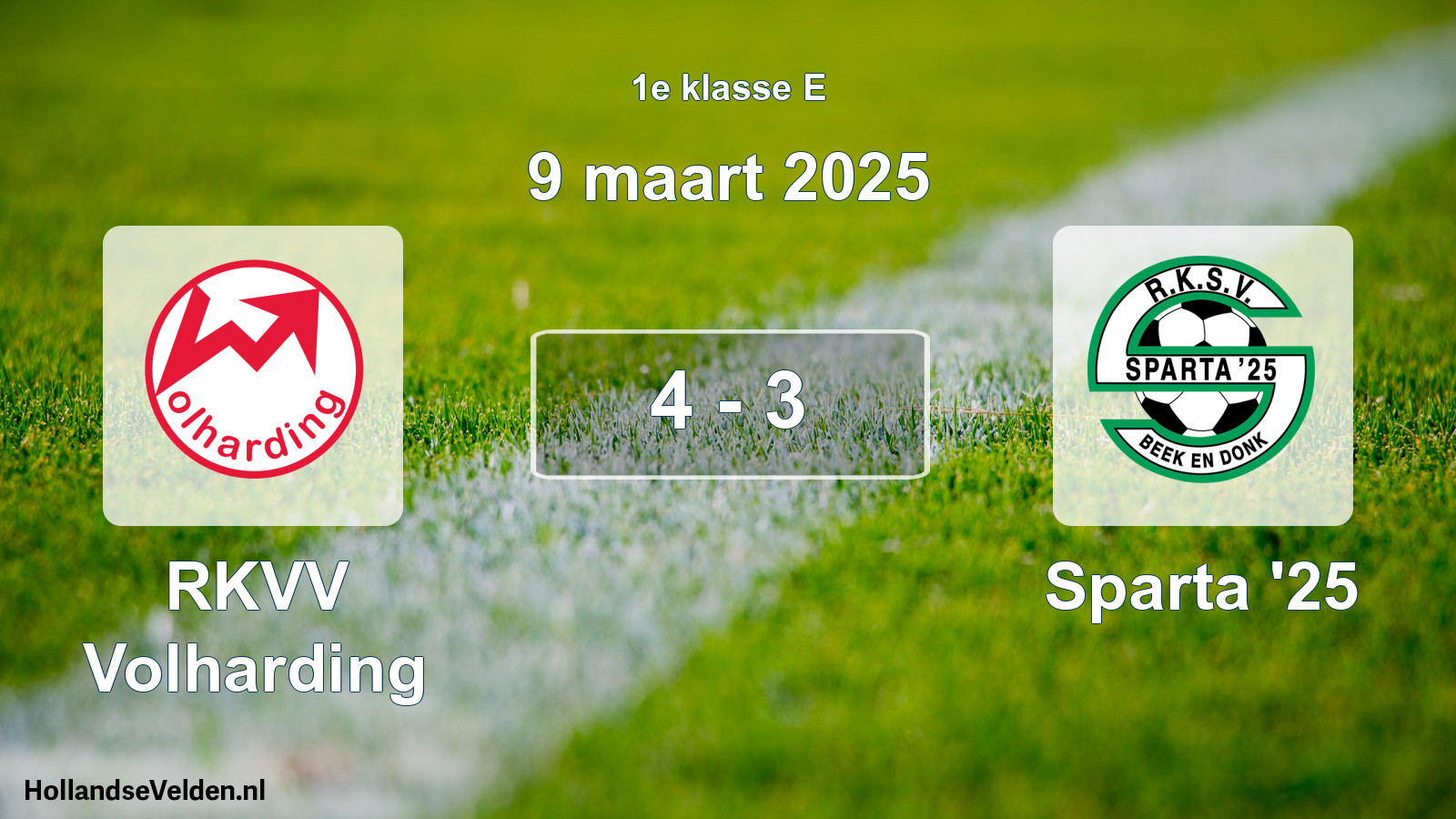 Gespeelde wedstrijd: RKVV Volharding - Sparta '25 4 - 3 (9 maart 2025)