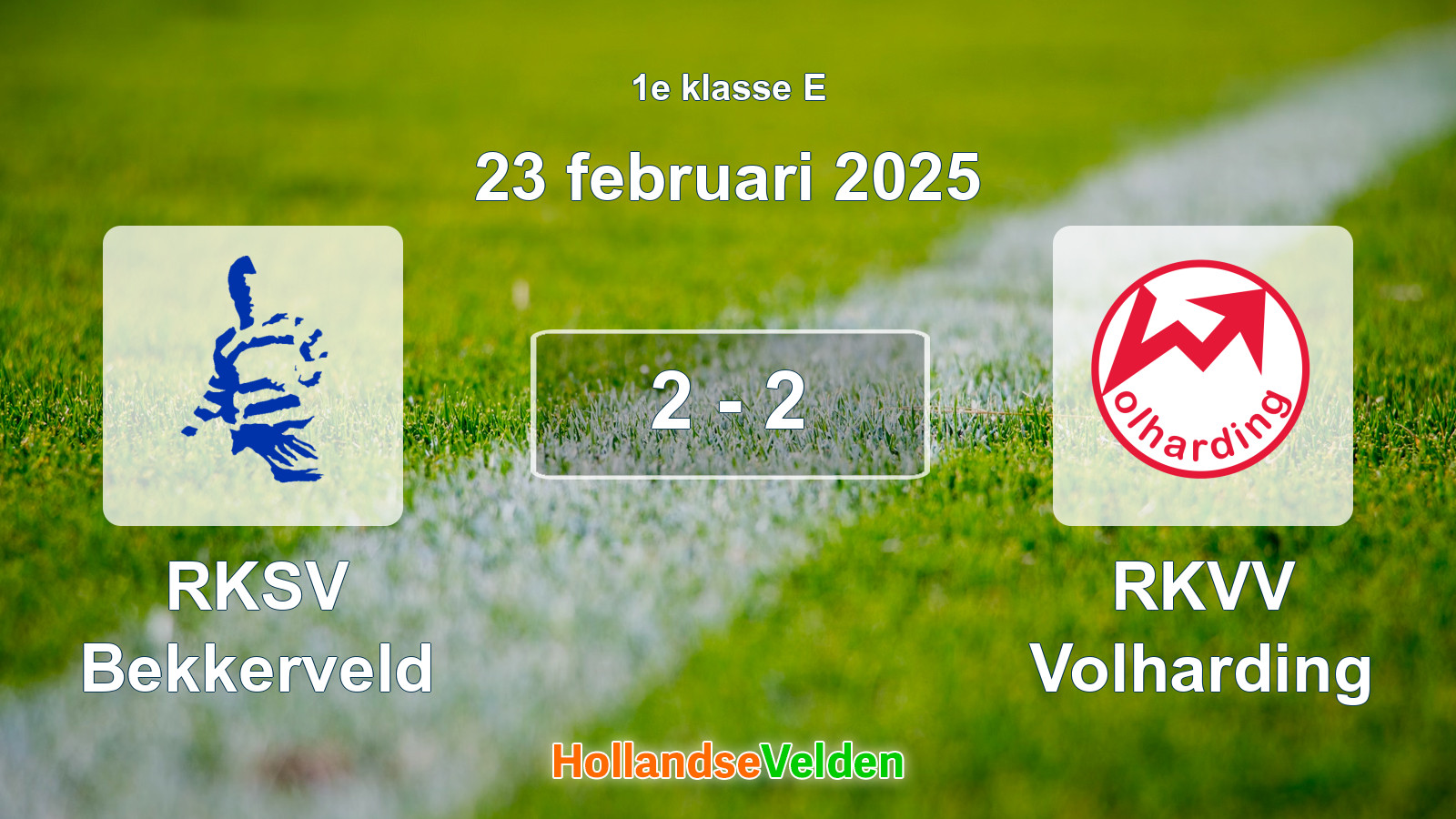 Gespeelde wedstrijd: RKSV Bekkerveld - RKVV Volharding 2 - 2 (23 februari 2025)