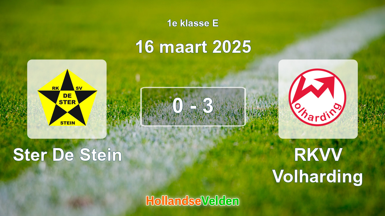 Gespeelde wedstrijd: Ster De Stein - RKVV Volharding 0 - 3 (16 maart 2025)