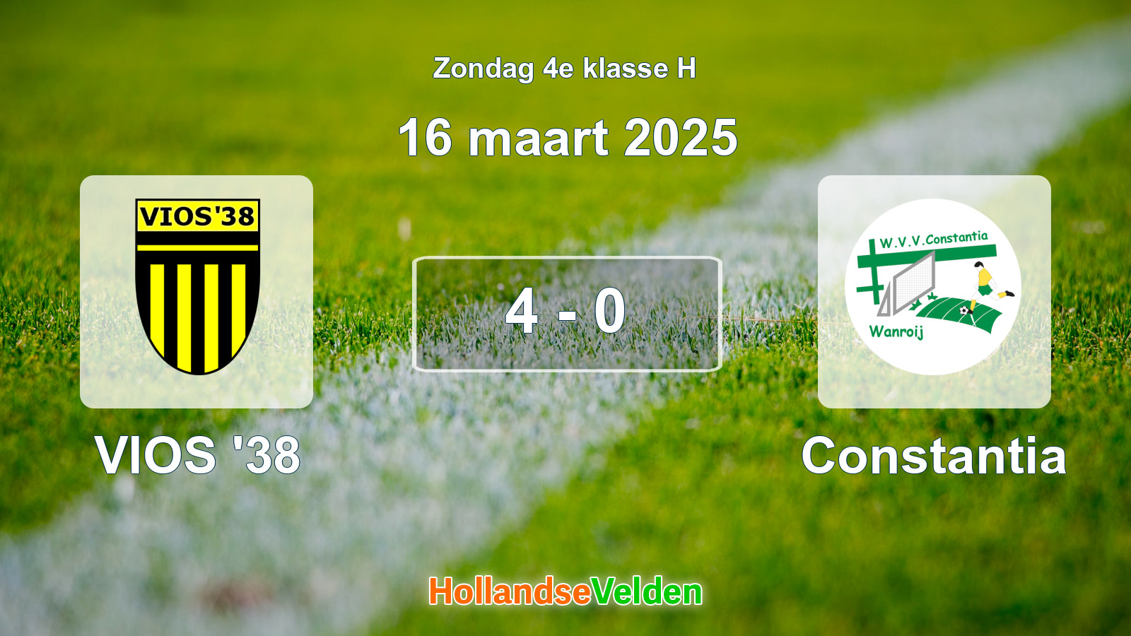 Gespeelde wedstrijd: VIOS '38 - Constantia 4 - 0 (16 maart 2025)