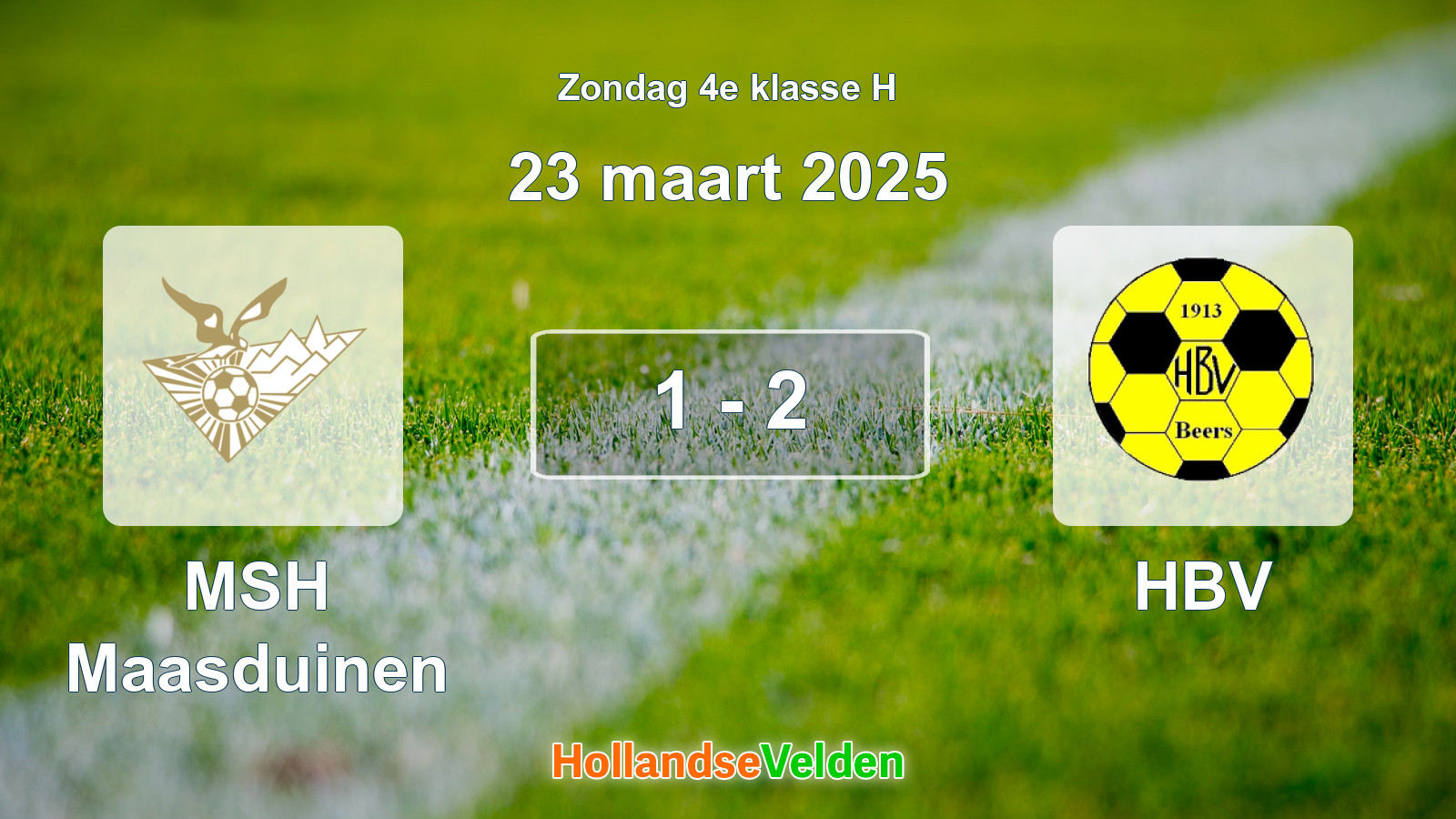 Gespeelde wedstrijd: MSH Maasduinen - HBV 1 - 2 (23 maart 2025)