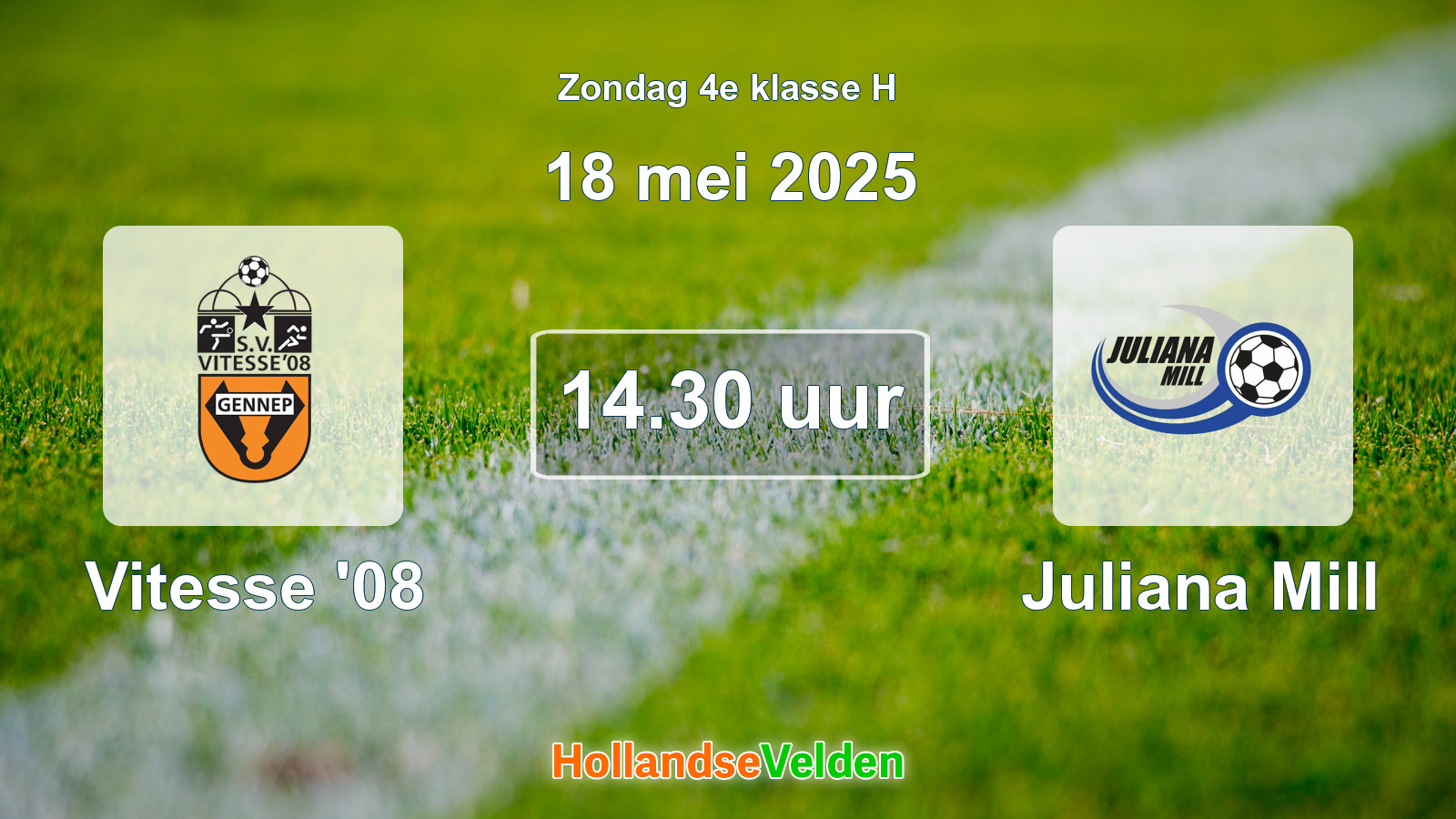 Geplande wedstrijd: Vitesse '08 - Juliana Mill (18 mei 2025)