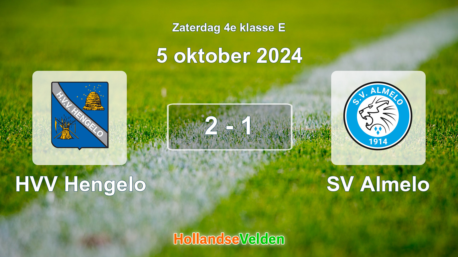 Gespeelde wedstrijd: HVV Hengelo - SV Almelo 2 - 1 (5 oktober 2024)