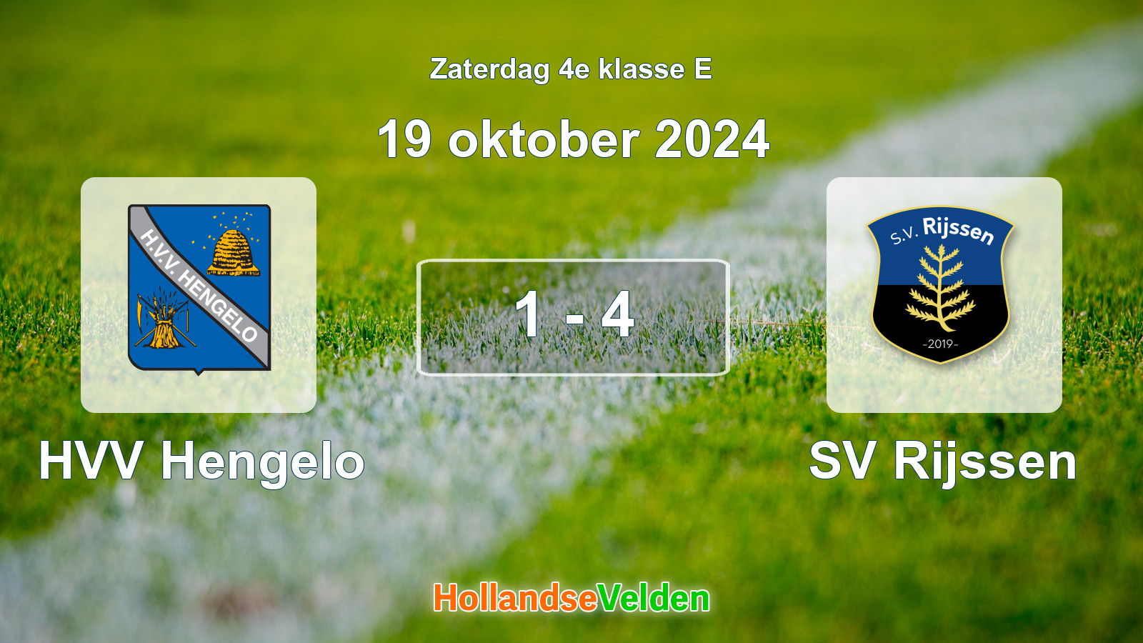 Gespeelde wedstrijd: HVV Hengelo - SV Rijssen 1 - 4 (19 oktober 2024)