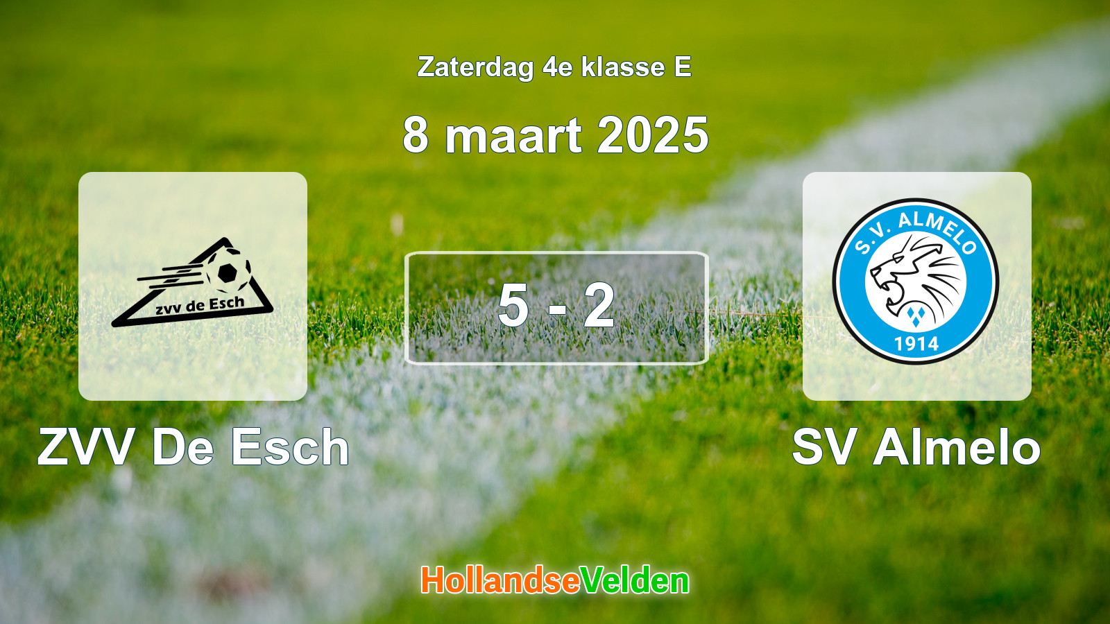 Gespeelde wedstrijd: ZVV De Esch - SV Almelo 5 - 2 (8 maart 2025)