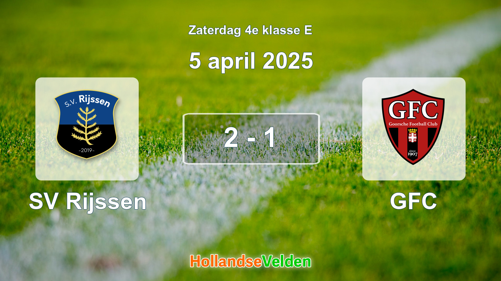 Gespeelde wedstrijd: SV Rijssen - GFC 2 - 1 (5 april 2025)