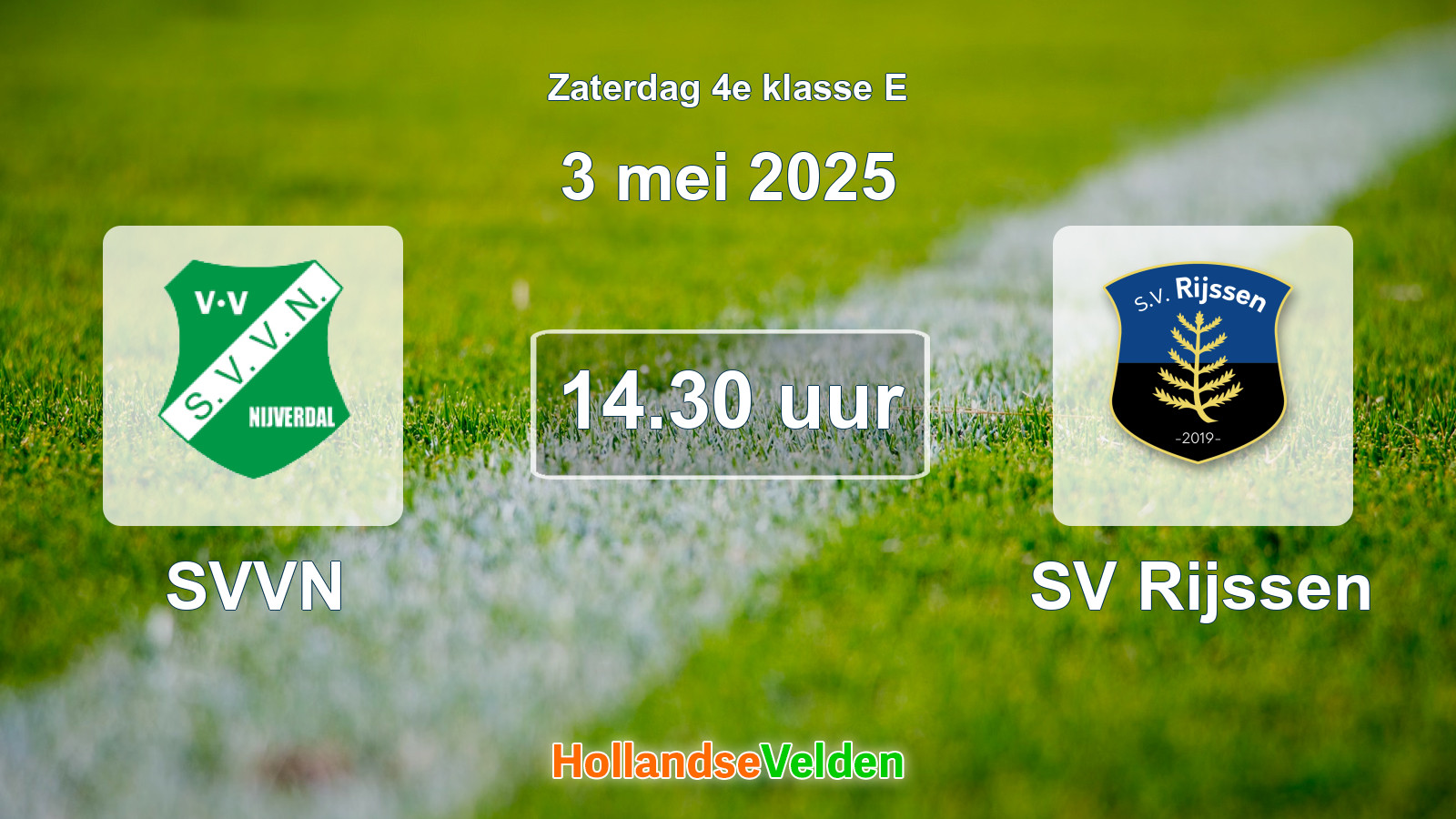 Geplande wedstrijd: SVVN - SV Rijssen (3 mei 2025)