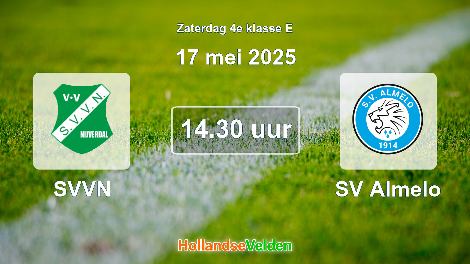 Geplande wedstrijd: SVVN - SV Almelo (17 mei 2025)