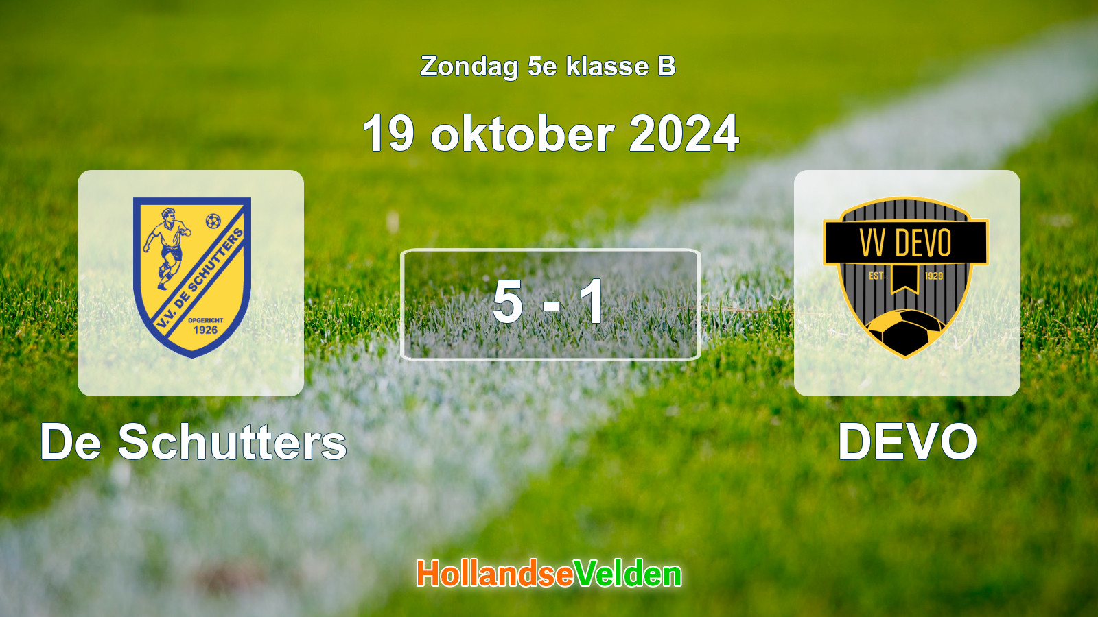 Gespeelde wedstrijd: De Schutters - DEVO 5 - 1 (19 oktober 2024)