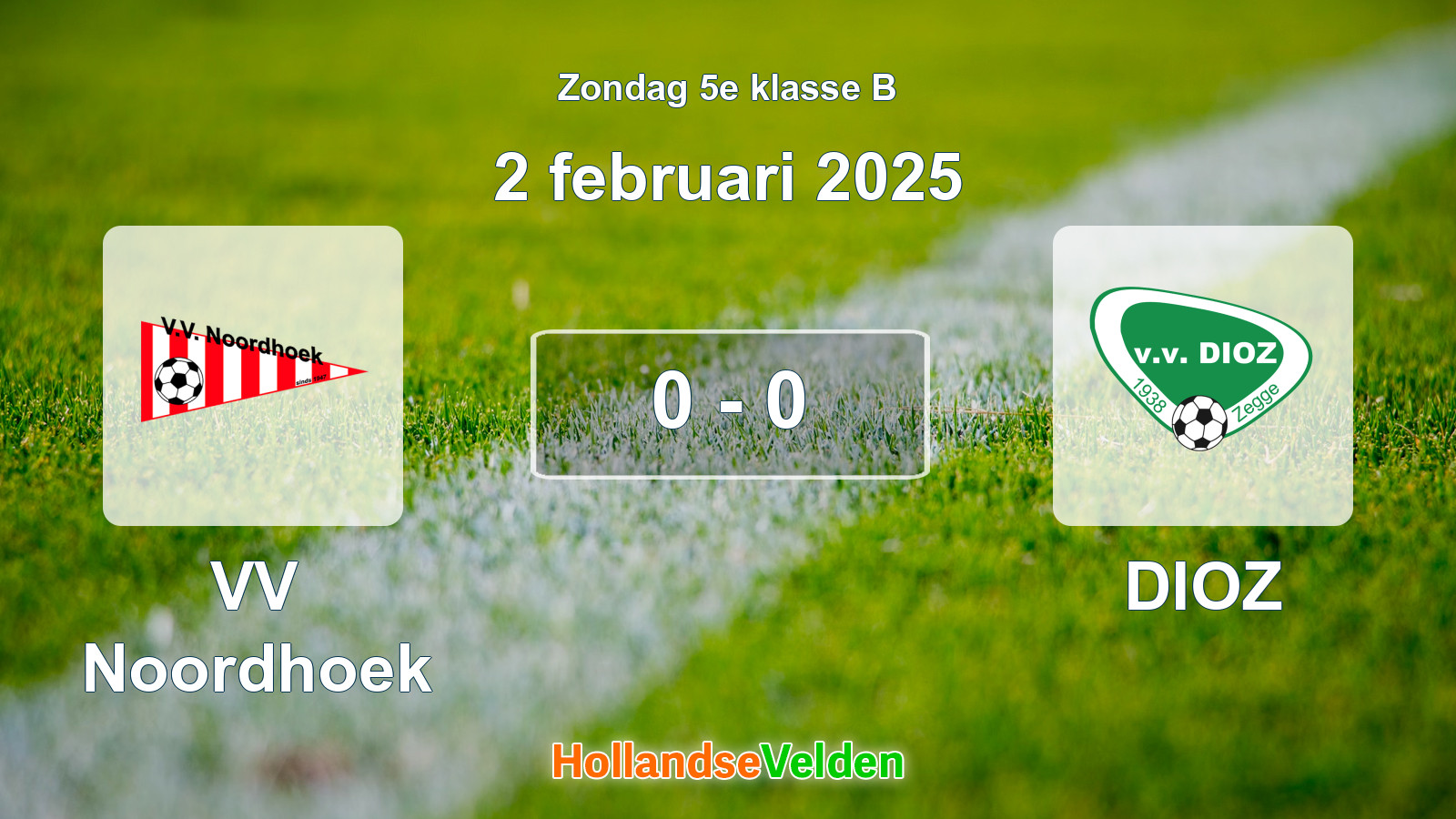 Gespeelde wedstrijd: VV Noordhoek - DIOZ 0 - 0 (2 februari 2025)