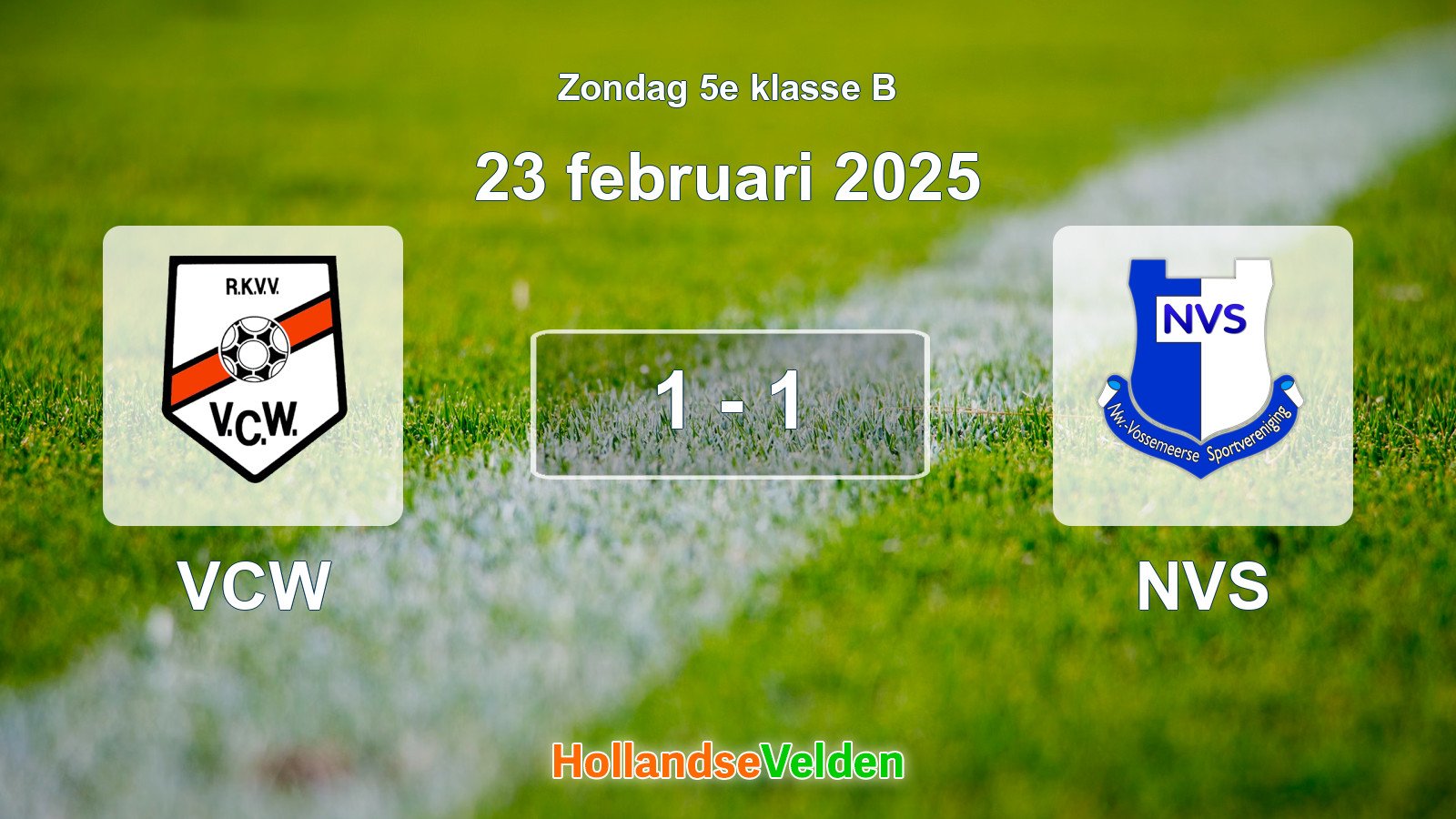Gespeelde wedstrijd: VCW - NVS 1 - 1 (23 februari 2025)