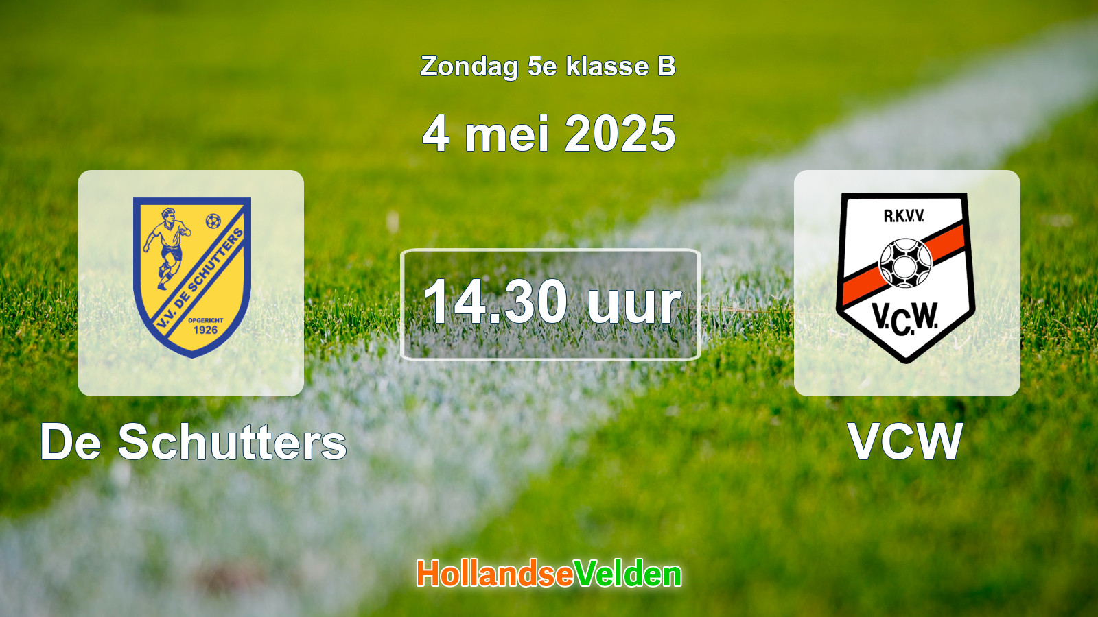 Geplande wedstrijd: De Schutters - VCW (4 mei 2025)