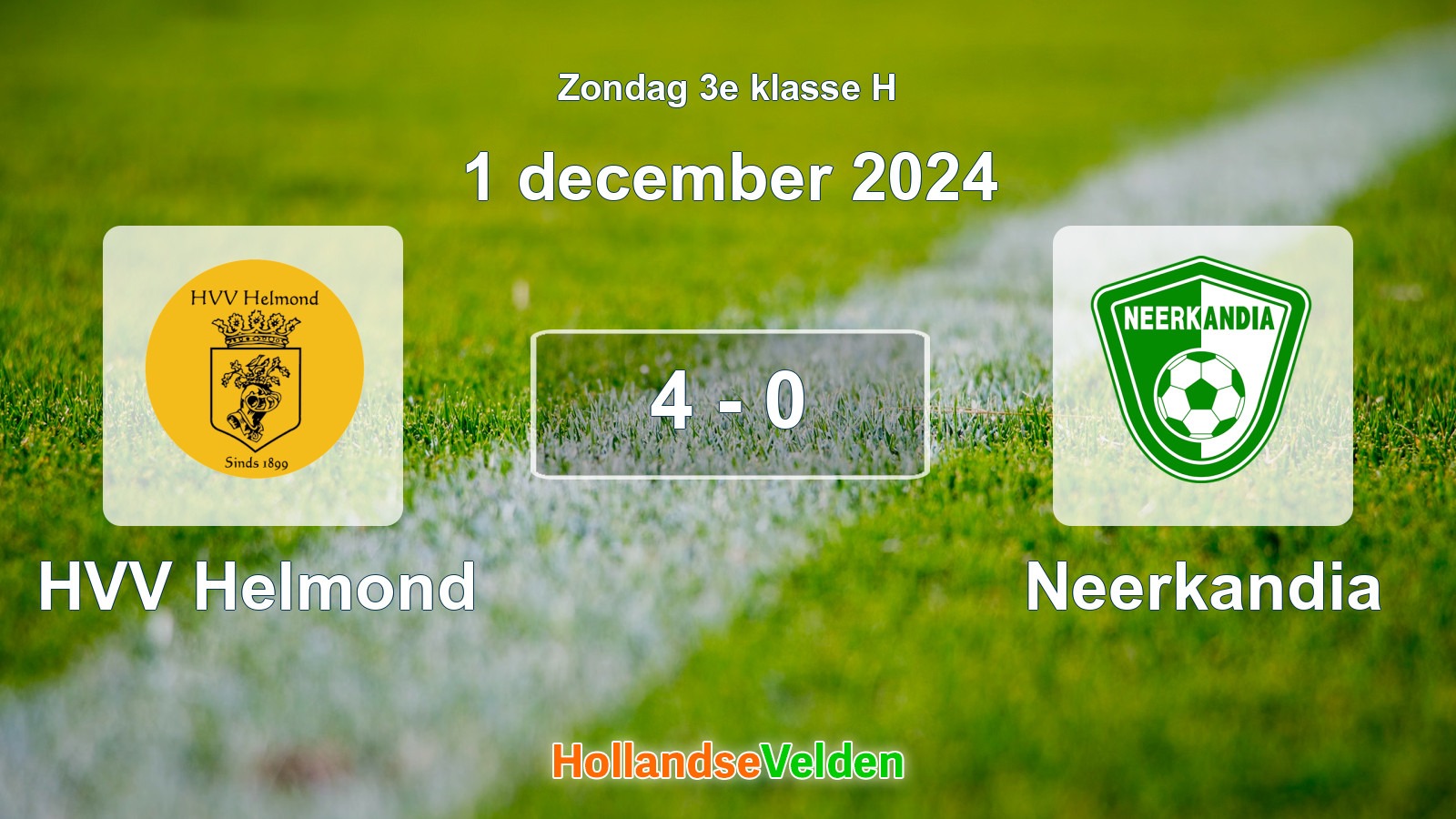 Gespeelde wedstrijd: HVV Helmond - Neerkandia 4 - 0 (1 december 2024)