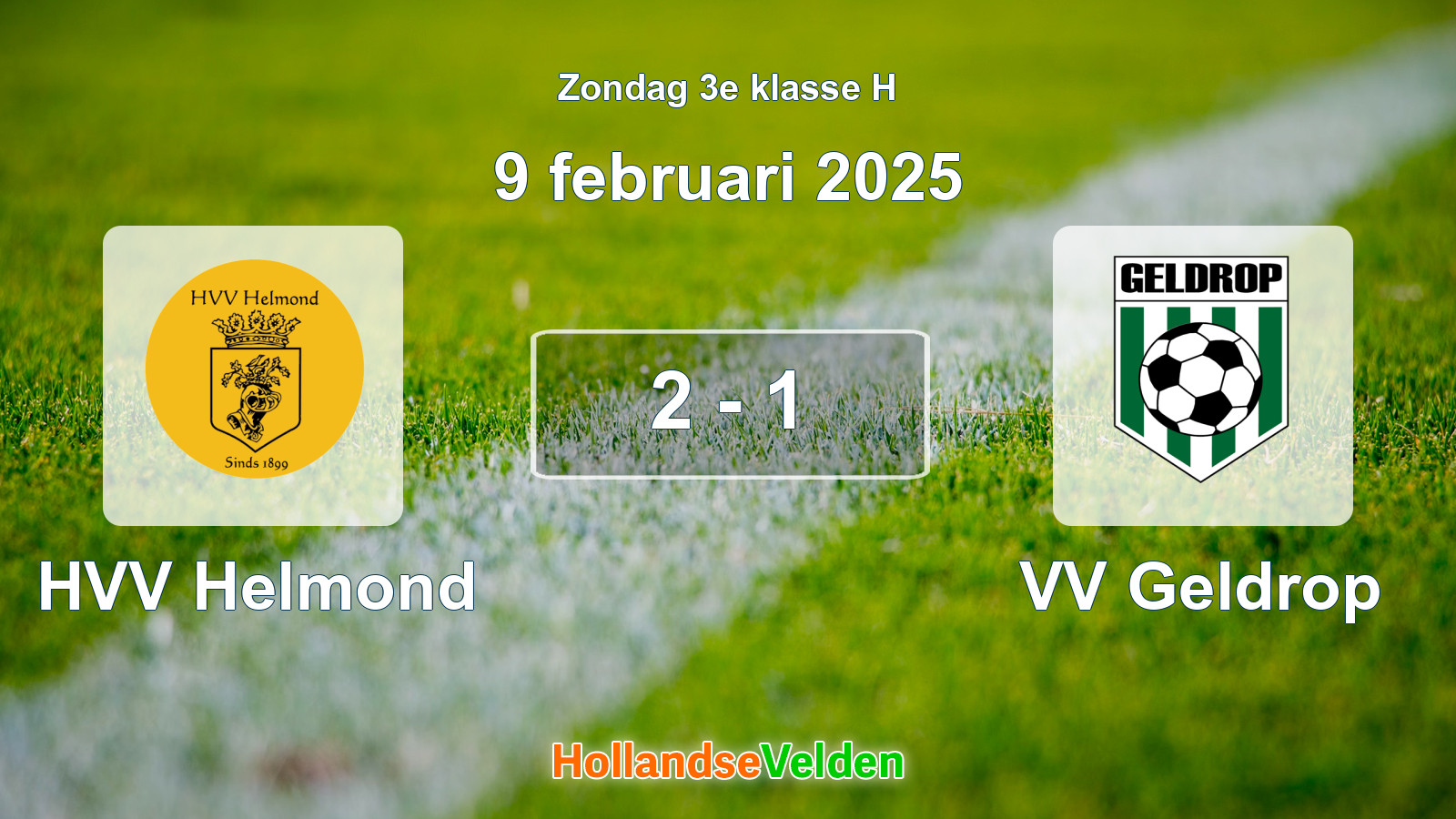Gespeelde wedstrijd: HVV Helmond - VV Geldrop 2 - 1 (9 februari 2025)