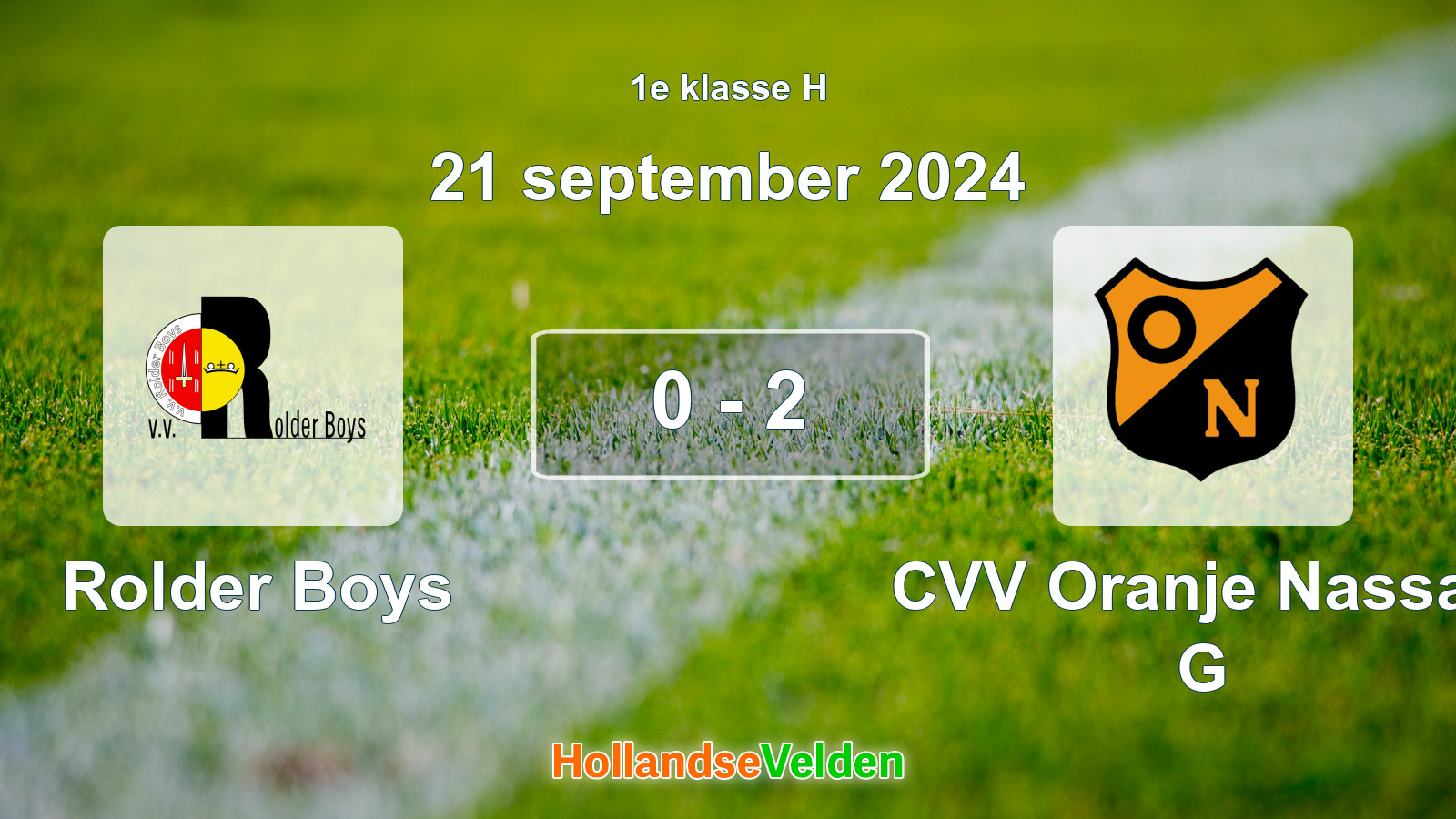 Gespeelde wedstrijd: Rolder Boys - CVV Oranje Nassau G 0 - 2 (21 september 2024)