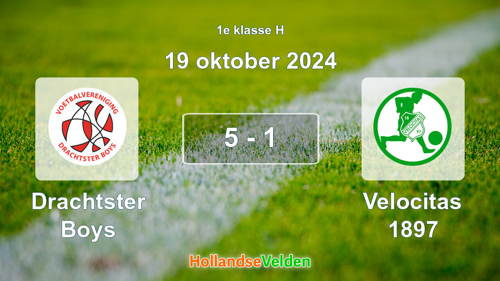 Gespeelde wedstrijd: Drachtster Boys - Velocitas 1897 5 - 1 (19 oktober 2024)