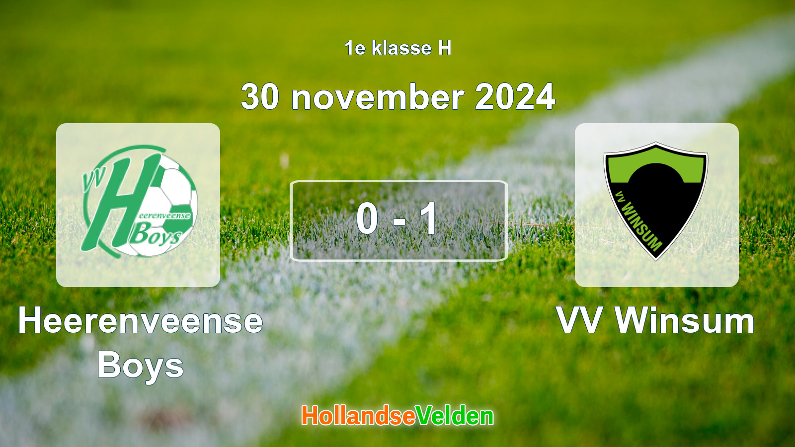 Gespeelde wedstrijd: Heerenveense Boys - VV Winsum 0 - 1 (30 november 2024)