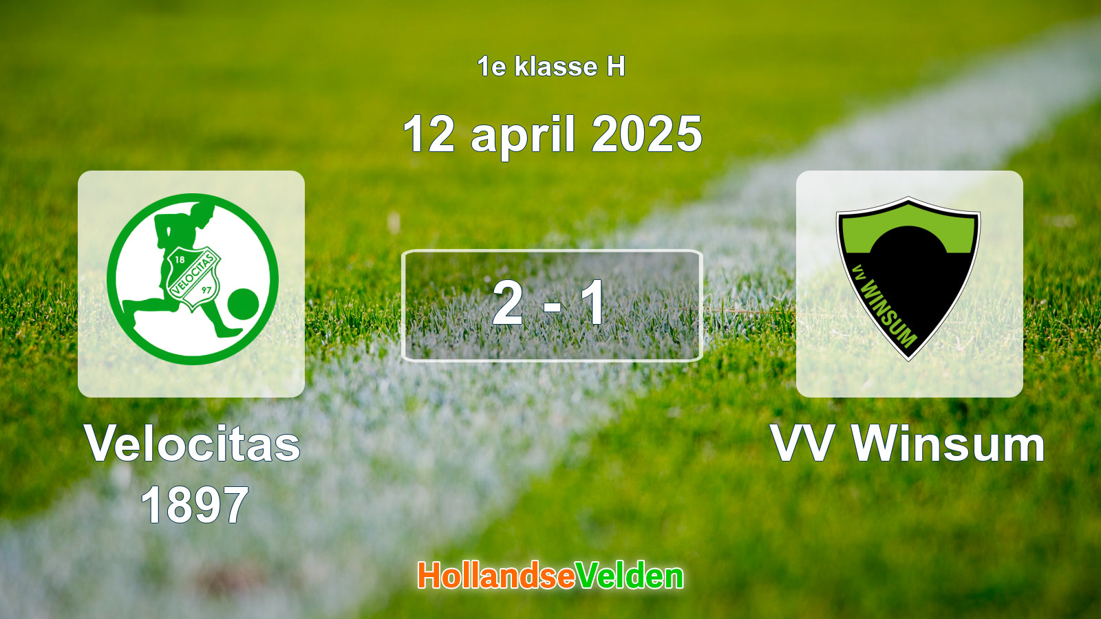 Gespeelde wedstrijd: Velocitas 1897 - VV Winsum 2 - 1 (12 april 2025)